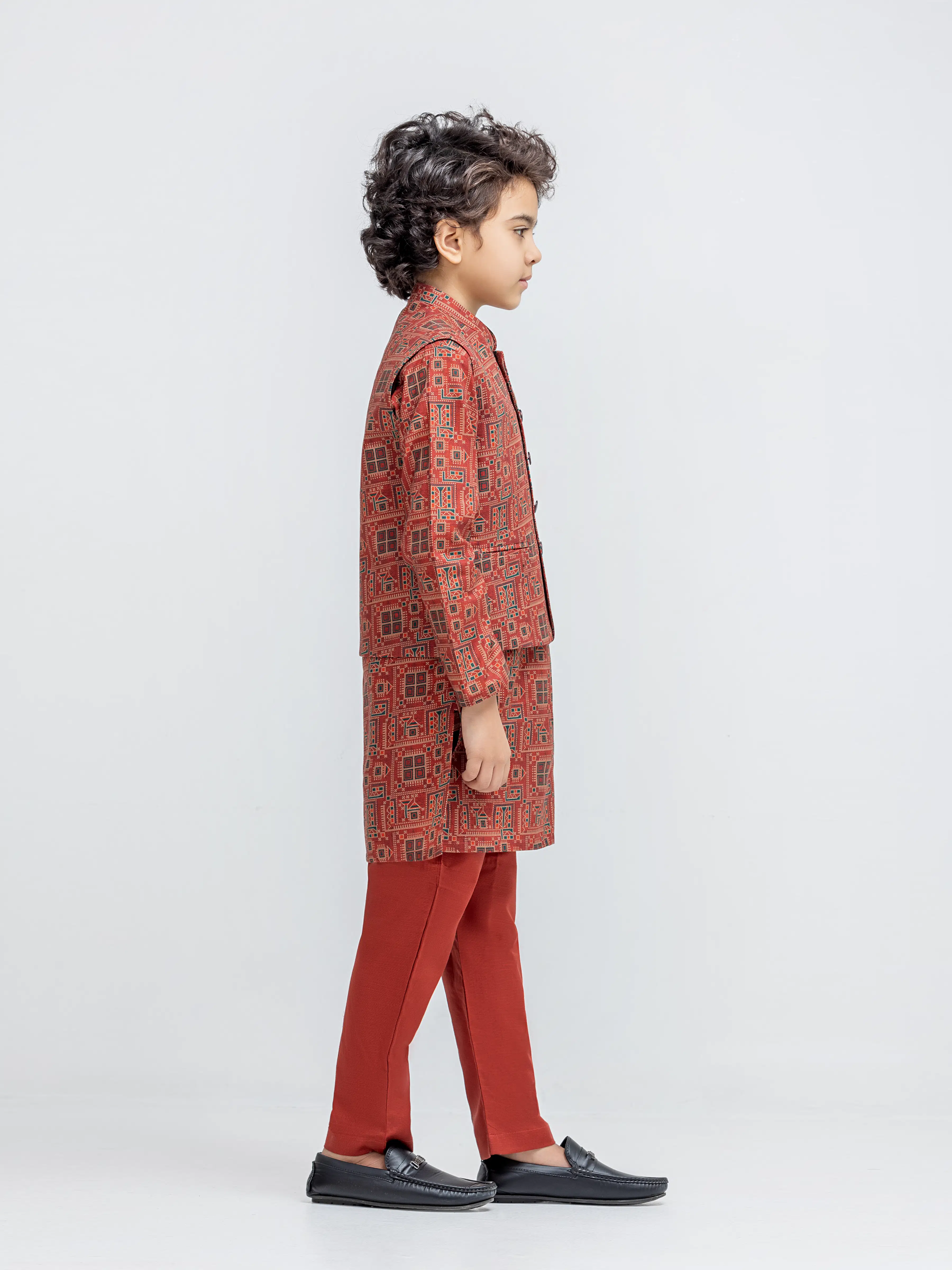 Boy's Rust Waist Coat Suit - ECBTWCS5-060 - Image 4