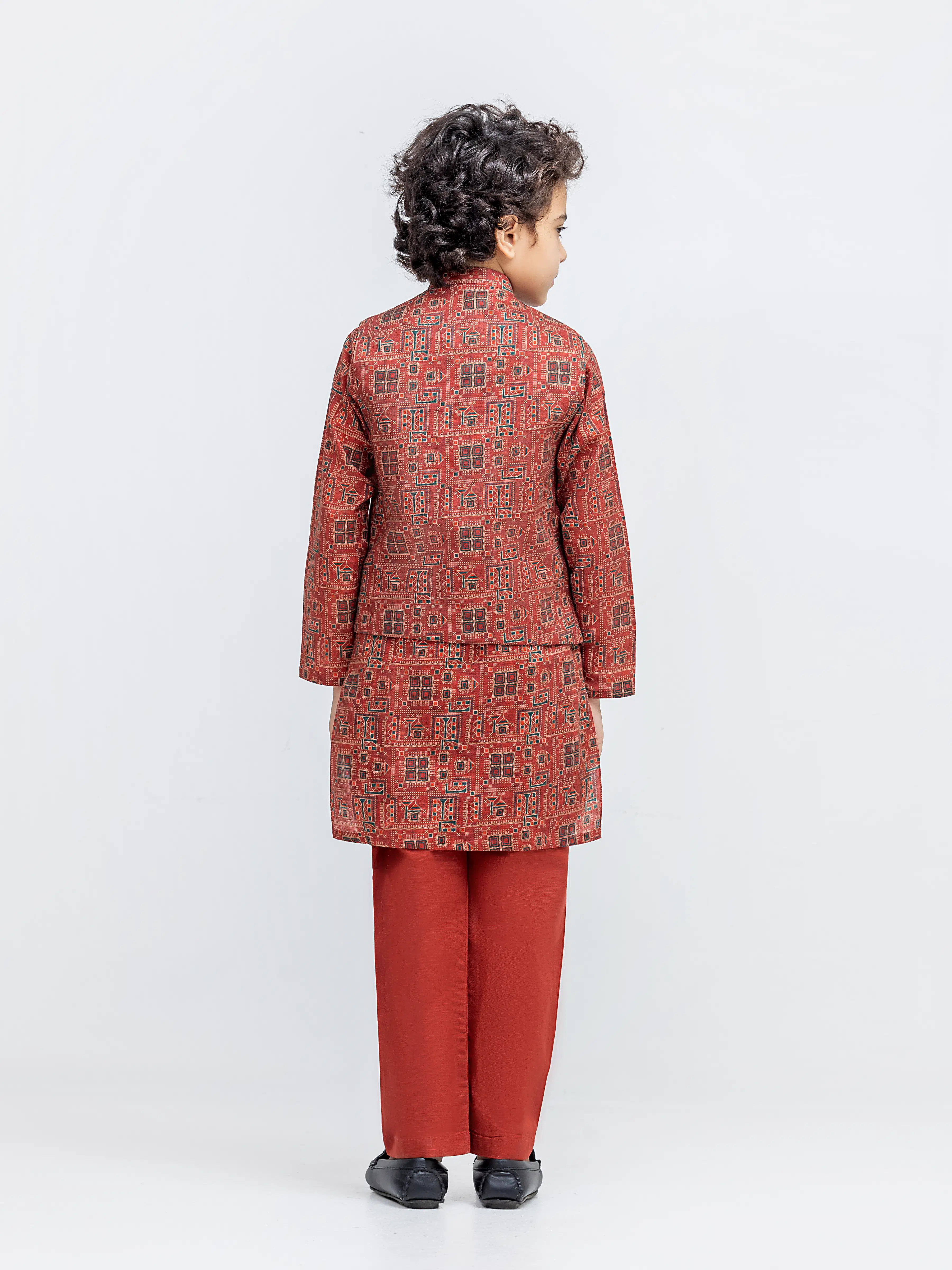 Boy's Rust Waist Coat Suit - ECBTWCS5-060 - Image 5
