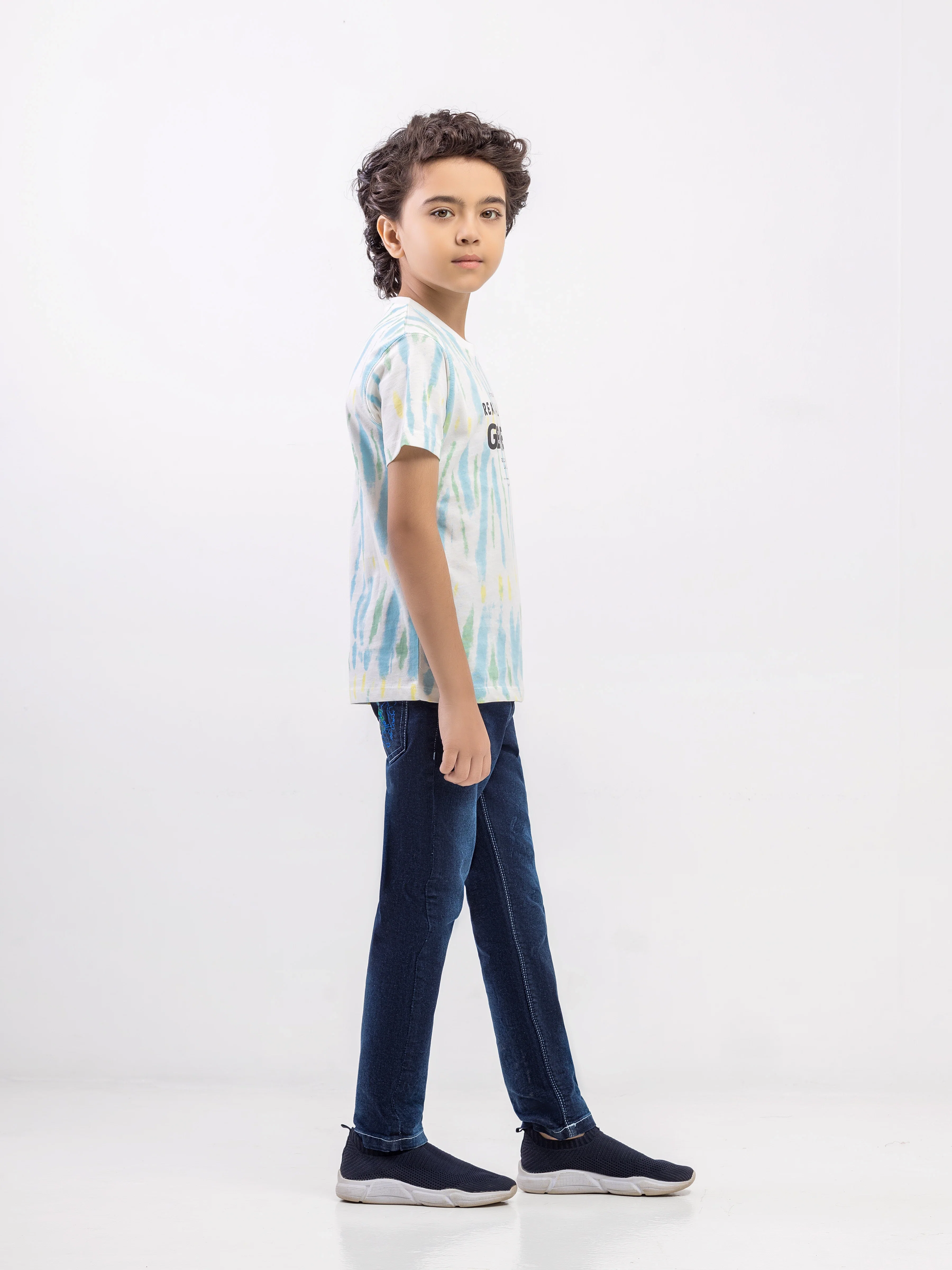 Boy's White Multi T-Shirt - EBTTS6-047 - Image 4