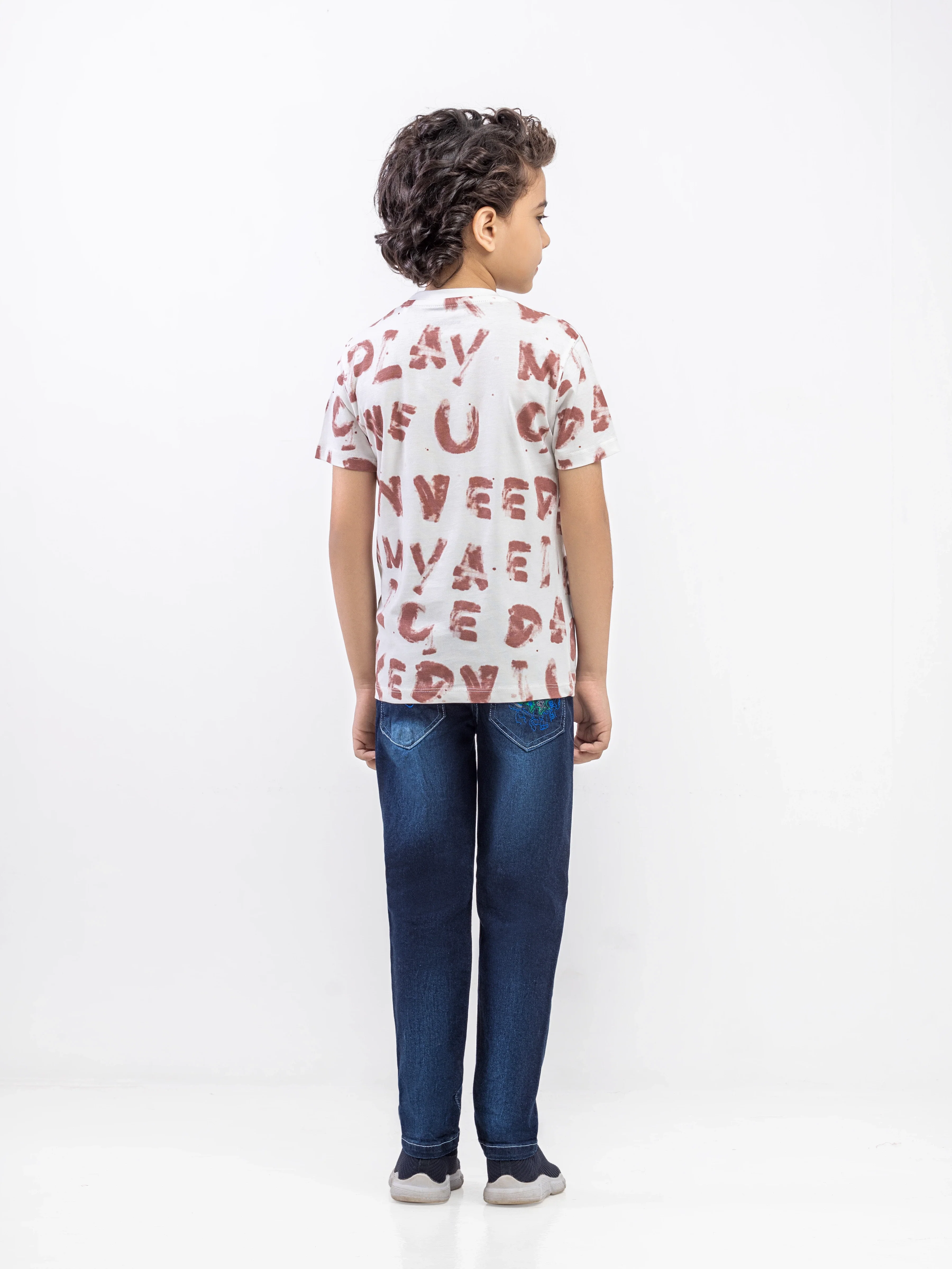 Boy's White T-Shirt - EBTTS6-039 - Image 4