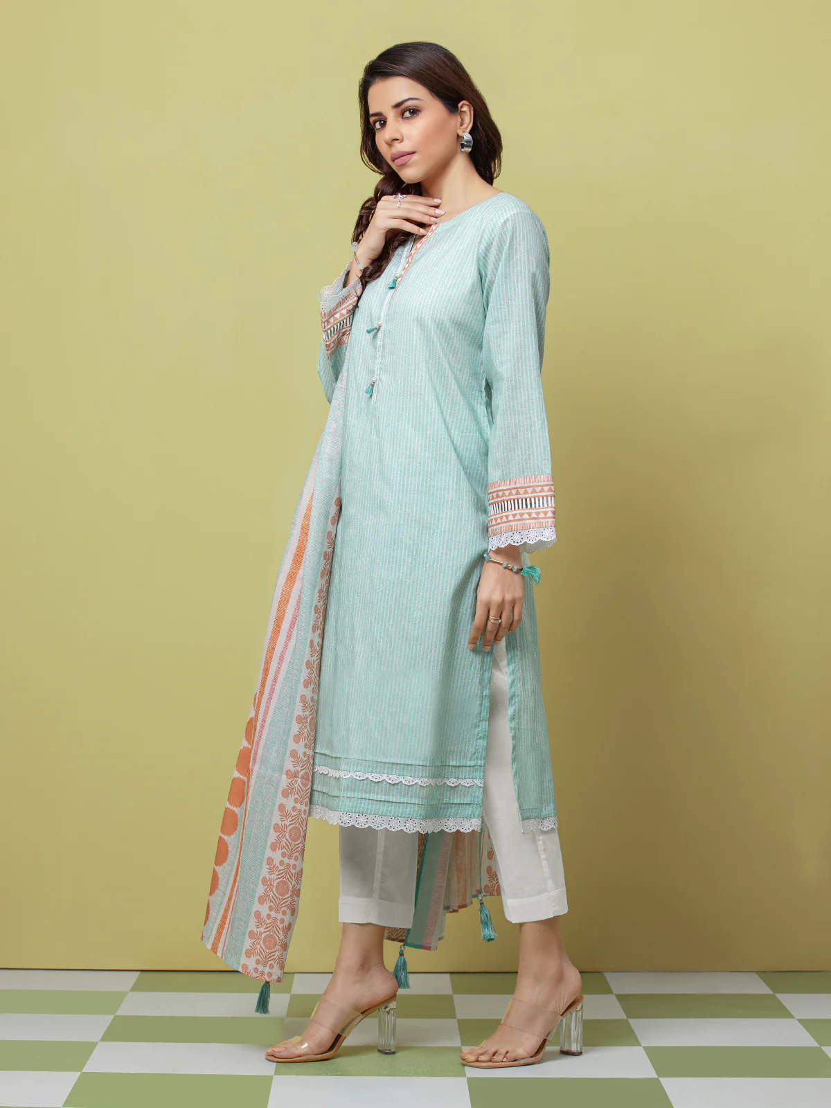 Unstitched Printed Lawn Suit - EWU23A1-26072 - Image 6
