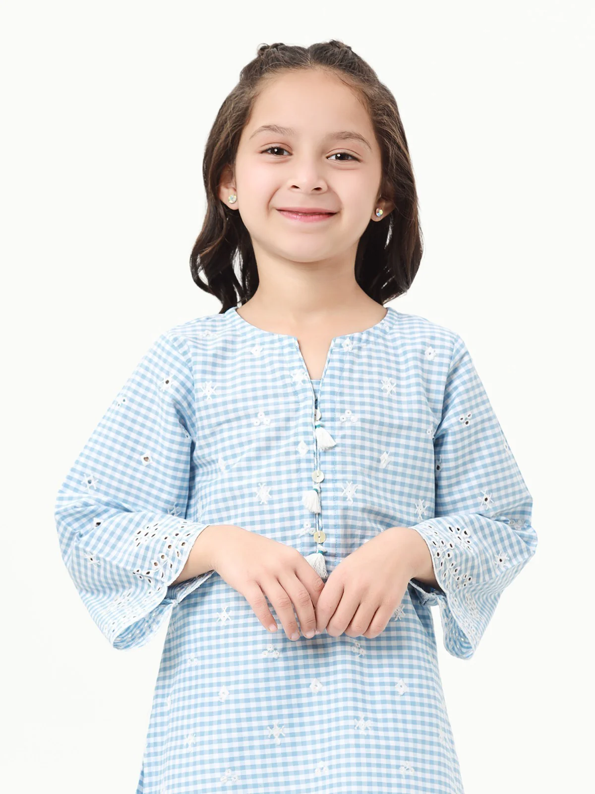 Girl's Sky Blue Cotton Kurti - EGTKE23-70614 - Image 3