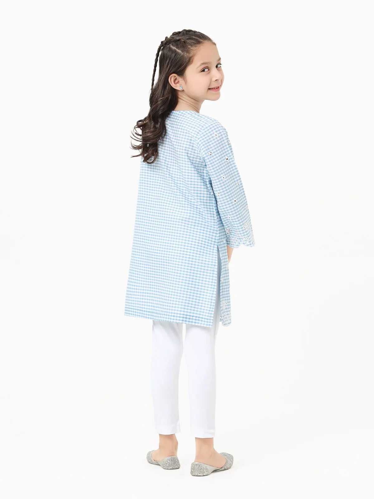 Girl's Sky Blue Cotton Kurti - EGTKE23-70614 - Image 7