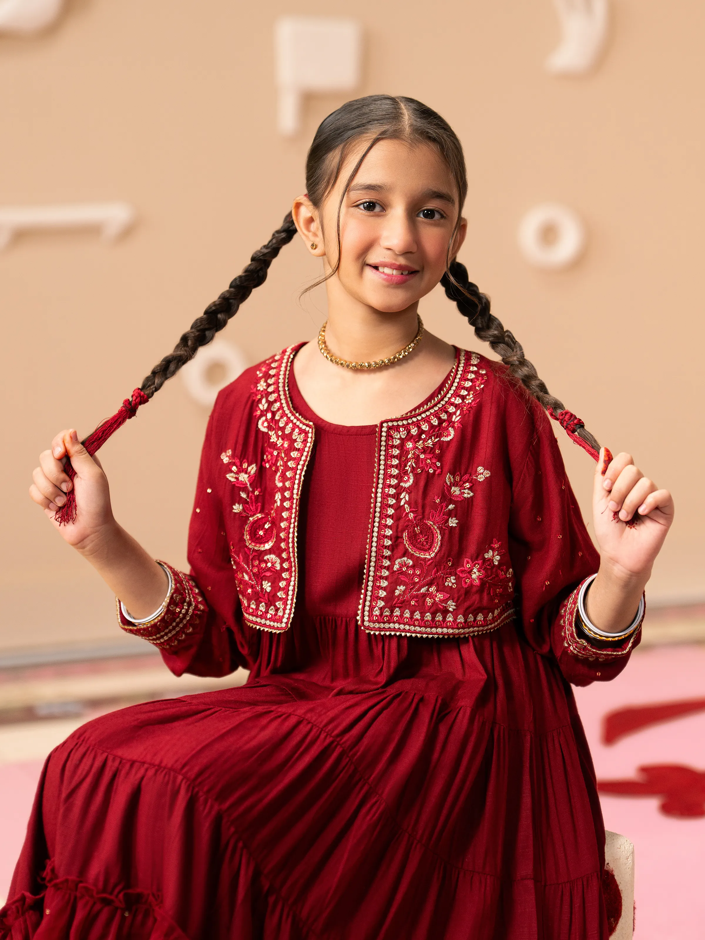 Girl's Maroon Pret - EGTPLE24-50021S - Image 4