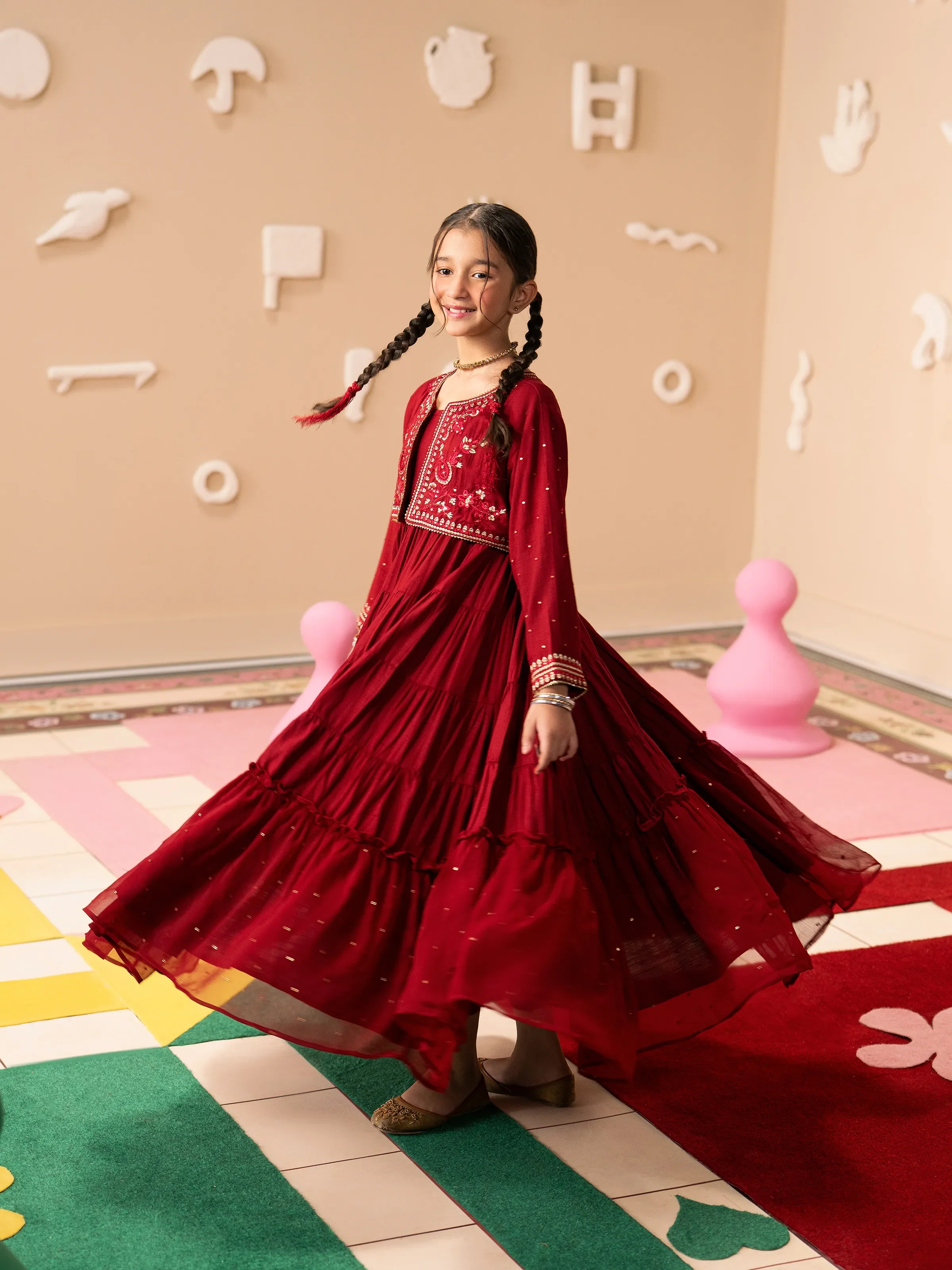 Girl's Maroon Pret - EGTPLE24-50021S - Image 5