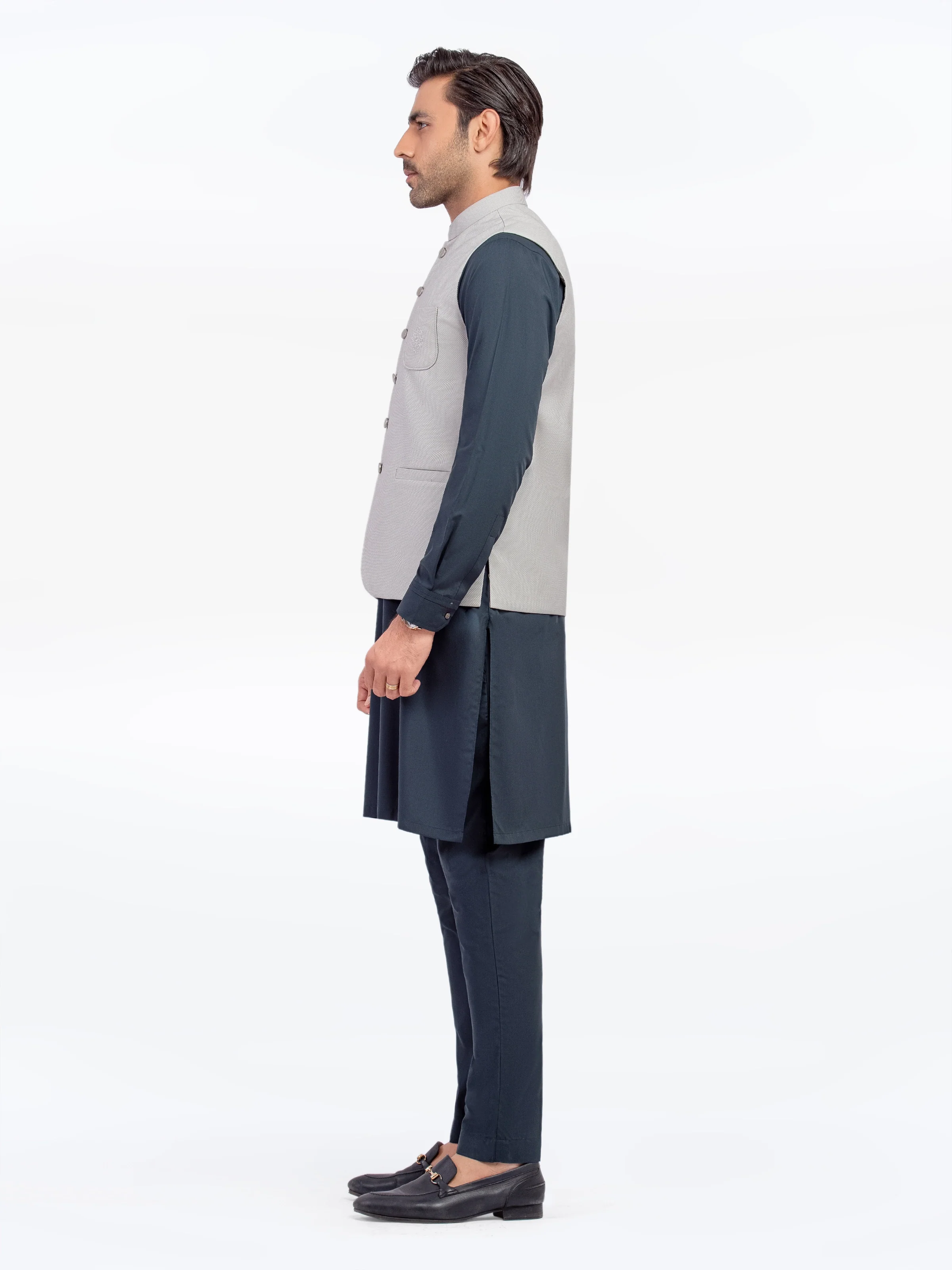 Men's Ash Grey Waist Coat - EMTWC5-35954 - Image 4