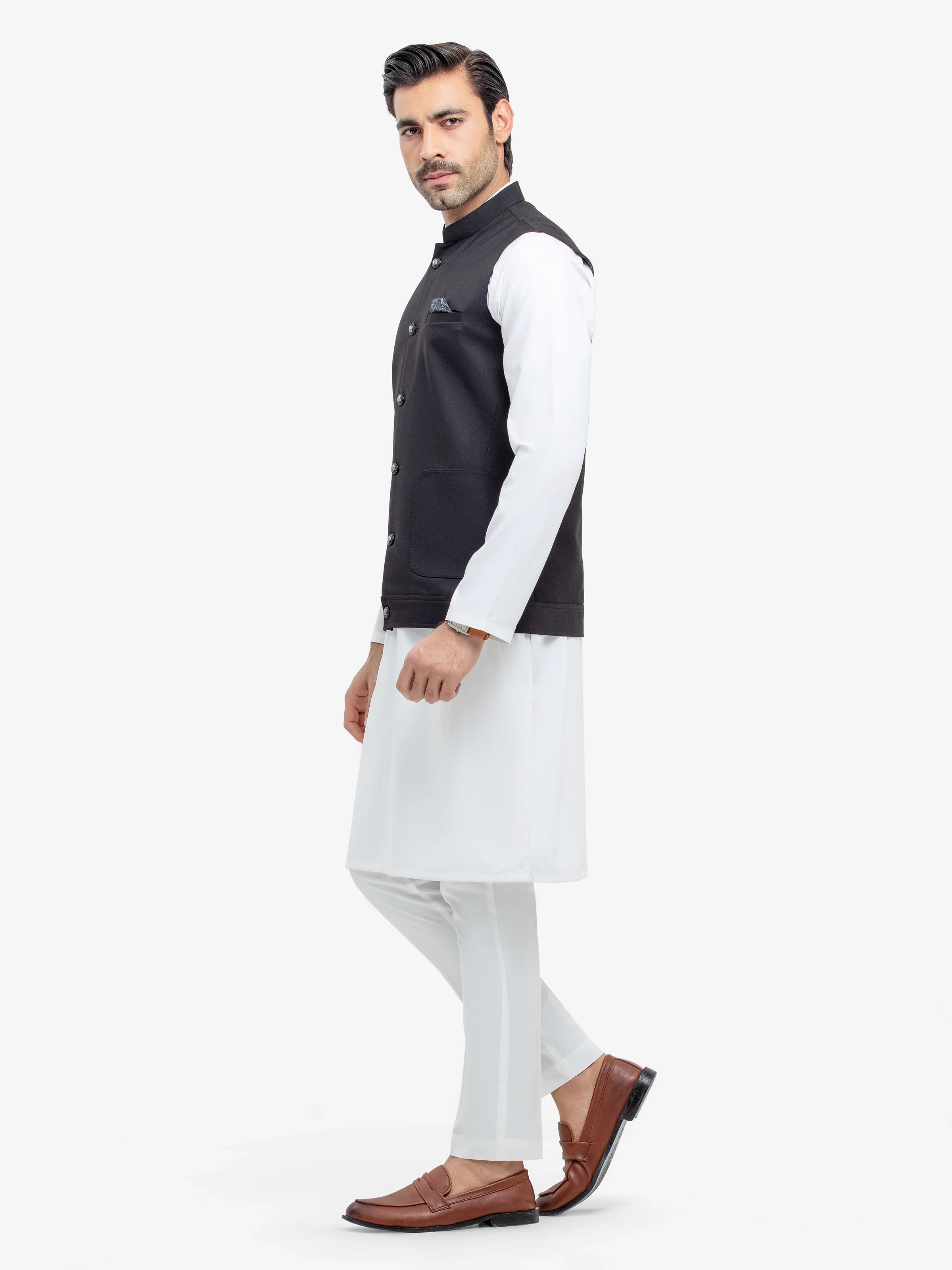 Men's Black Waist Coat - EMTWC5-35938 - Image 4