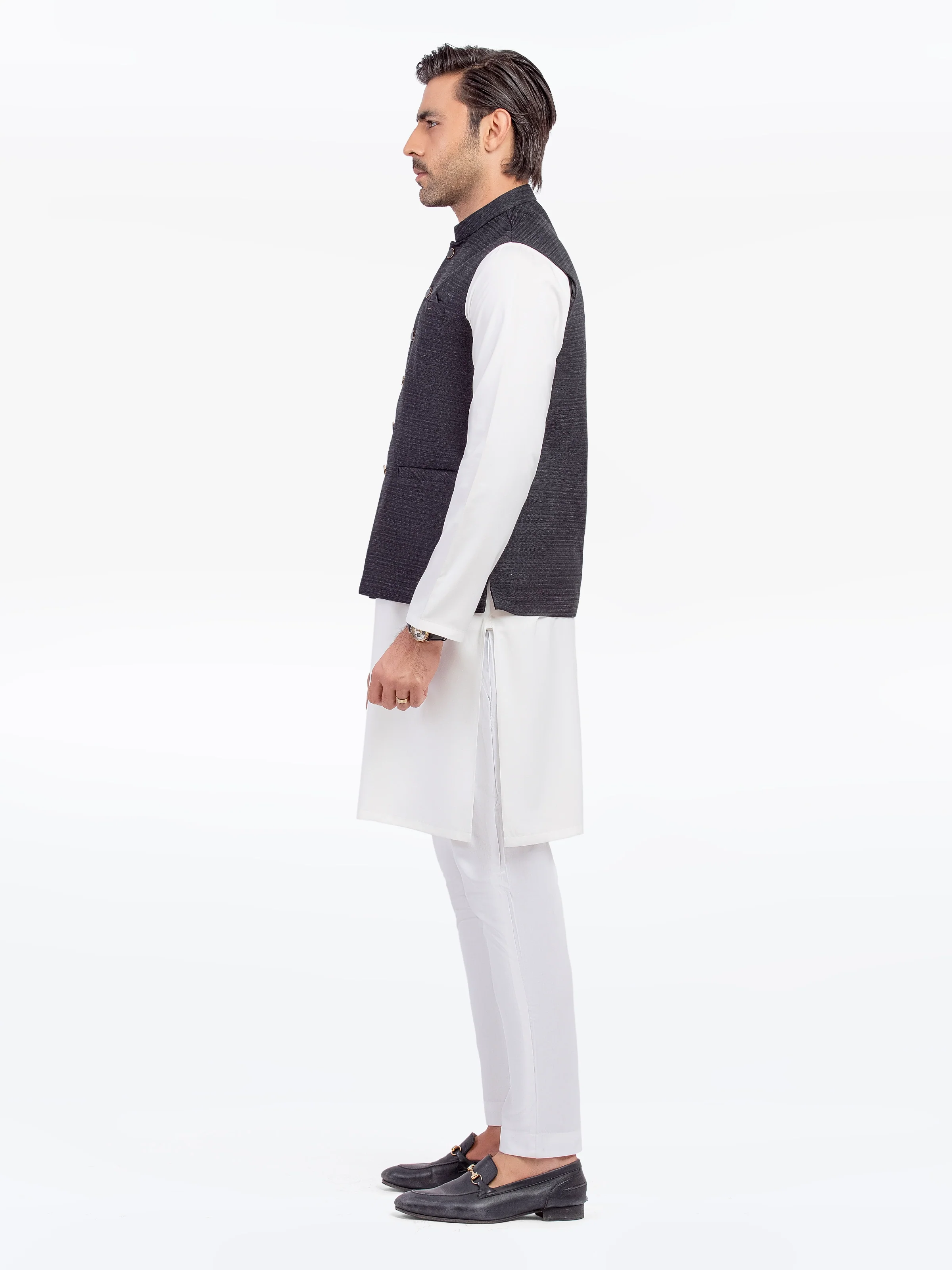 Men's Black Waist Coat - EMTWC5-35956 - Image 4