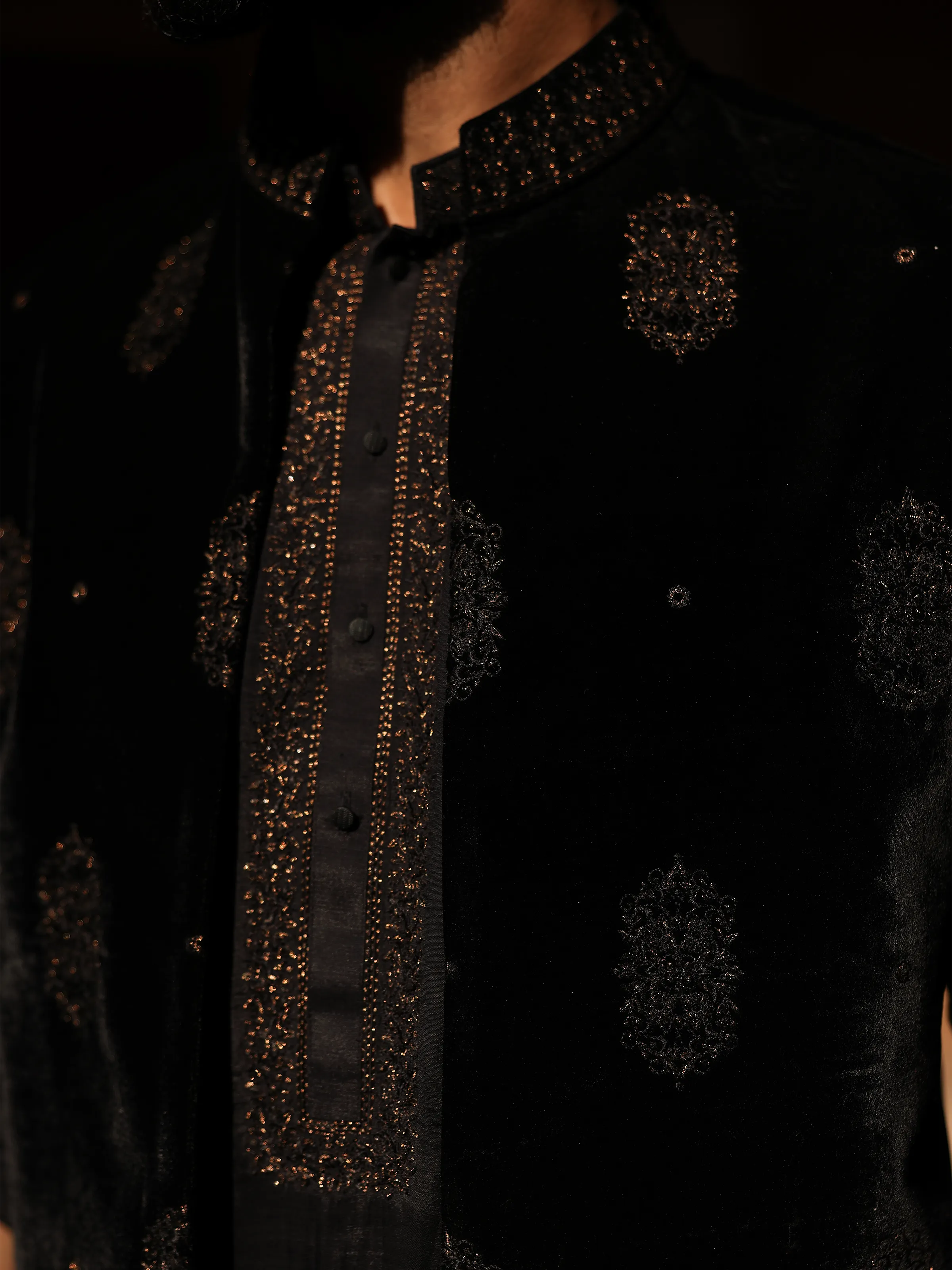 Men's Black Waist Coat Suit - ECMTWCS5-022 - Image 3