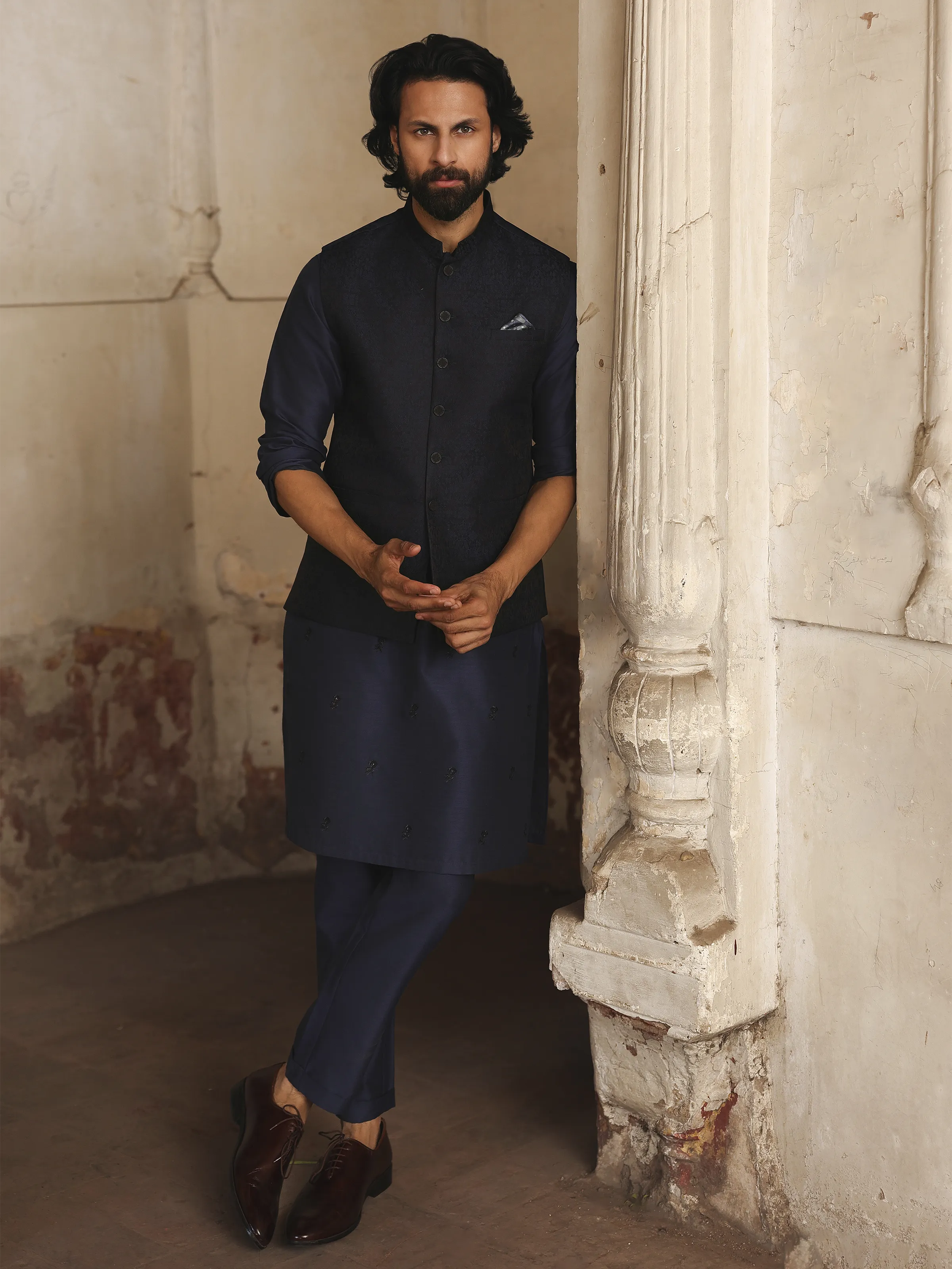 Men's Blue Waist Coat Suit - ECMTWCS5-020 - Image 6