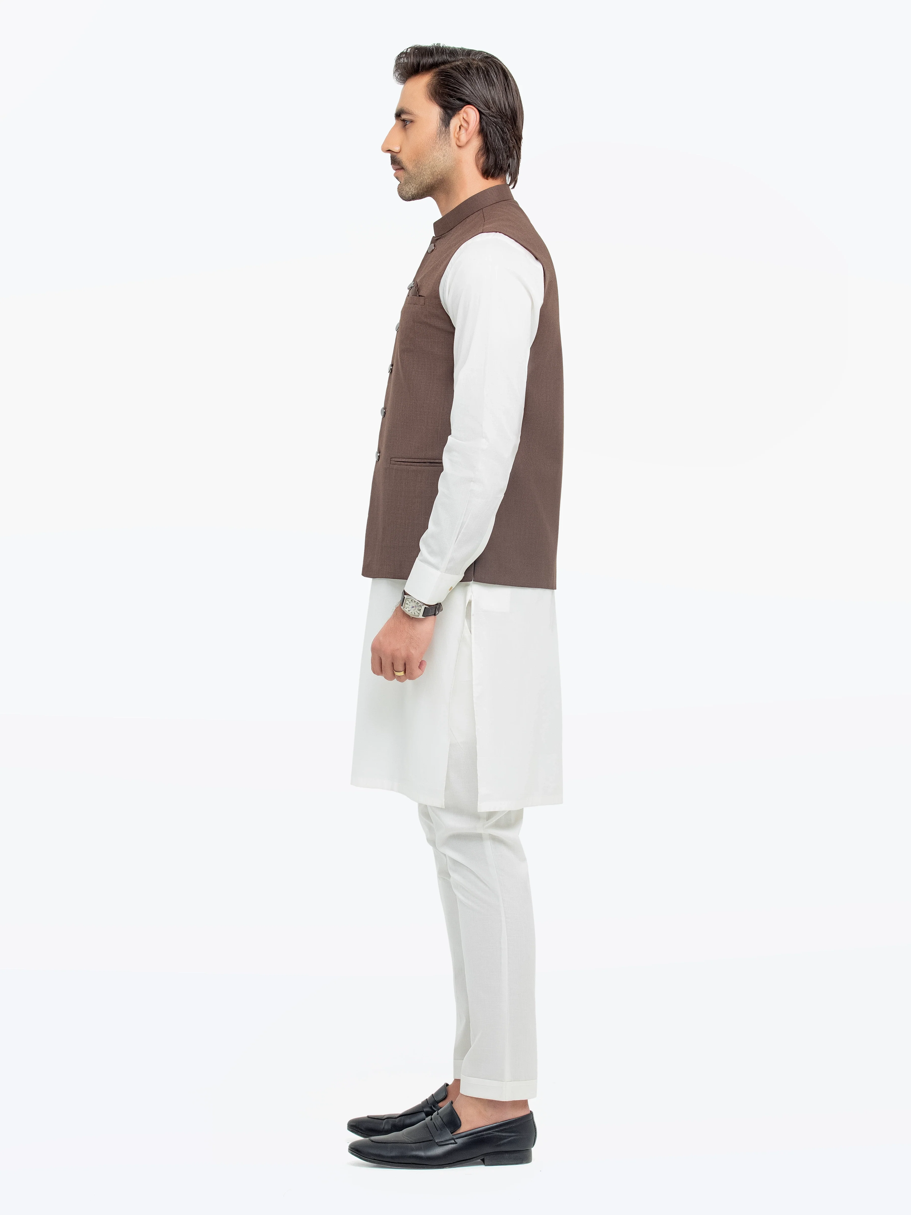 Men's Brown Waist Coat - EMTWCP5-35944 - Image 4