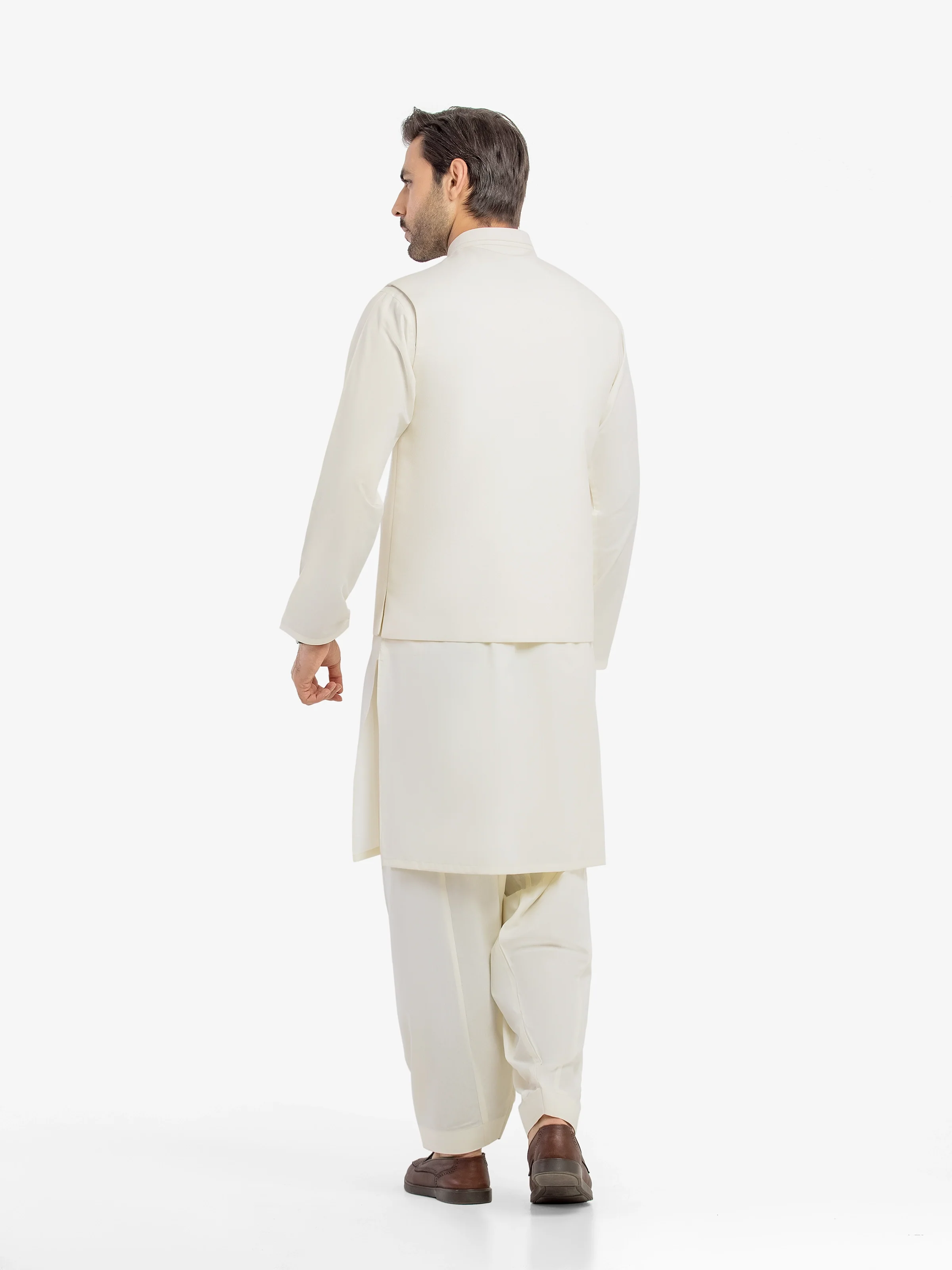 Men's Cream Waist Coat Suit - ECMTWCS5-030 - Image 5