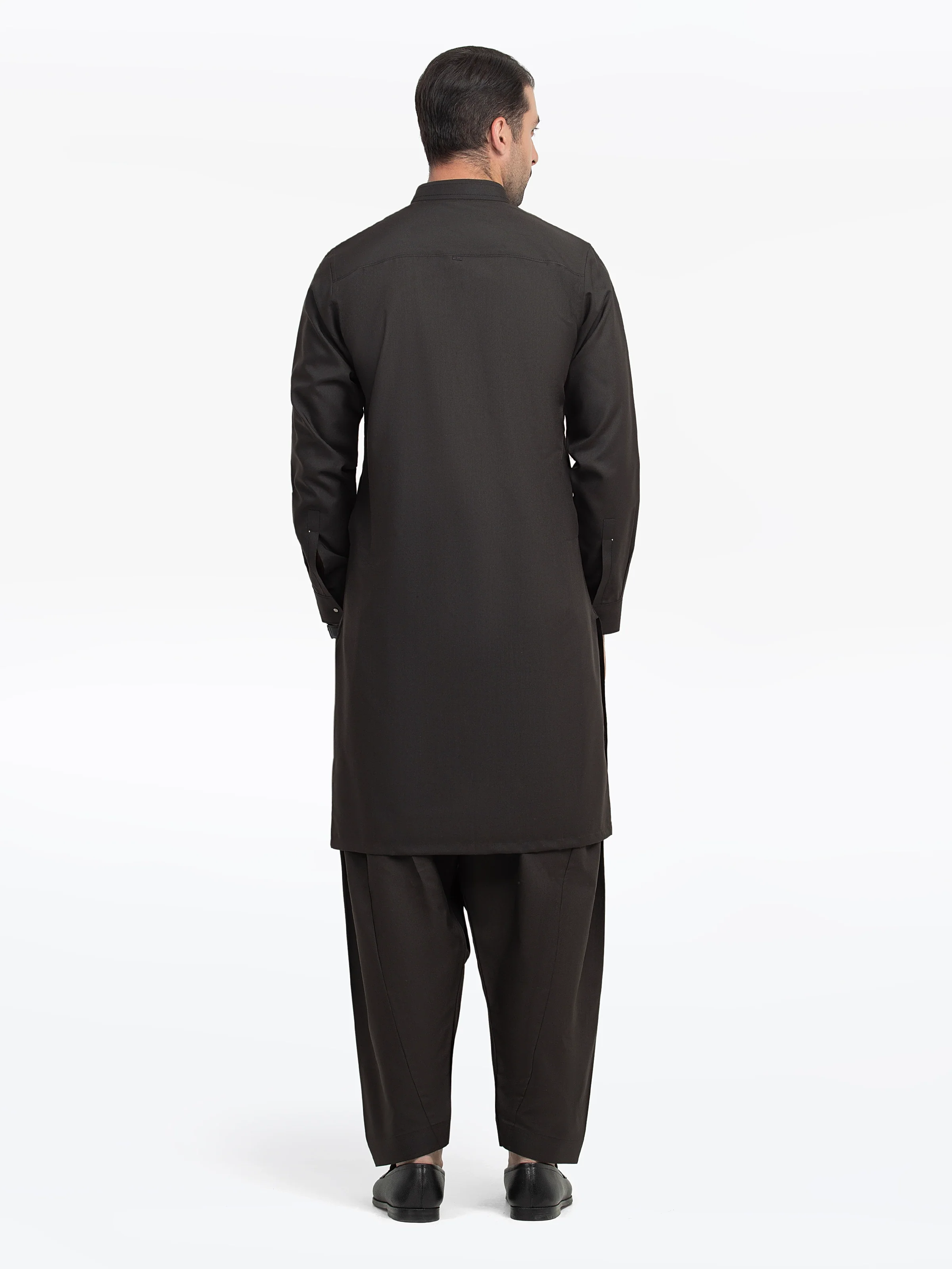 Men's Light Brown Shalwar Kameez - EMTKST5-99513 - Image 5