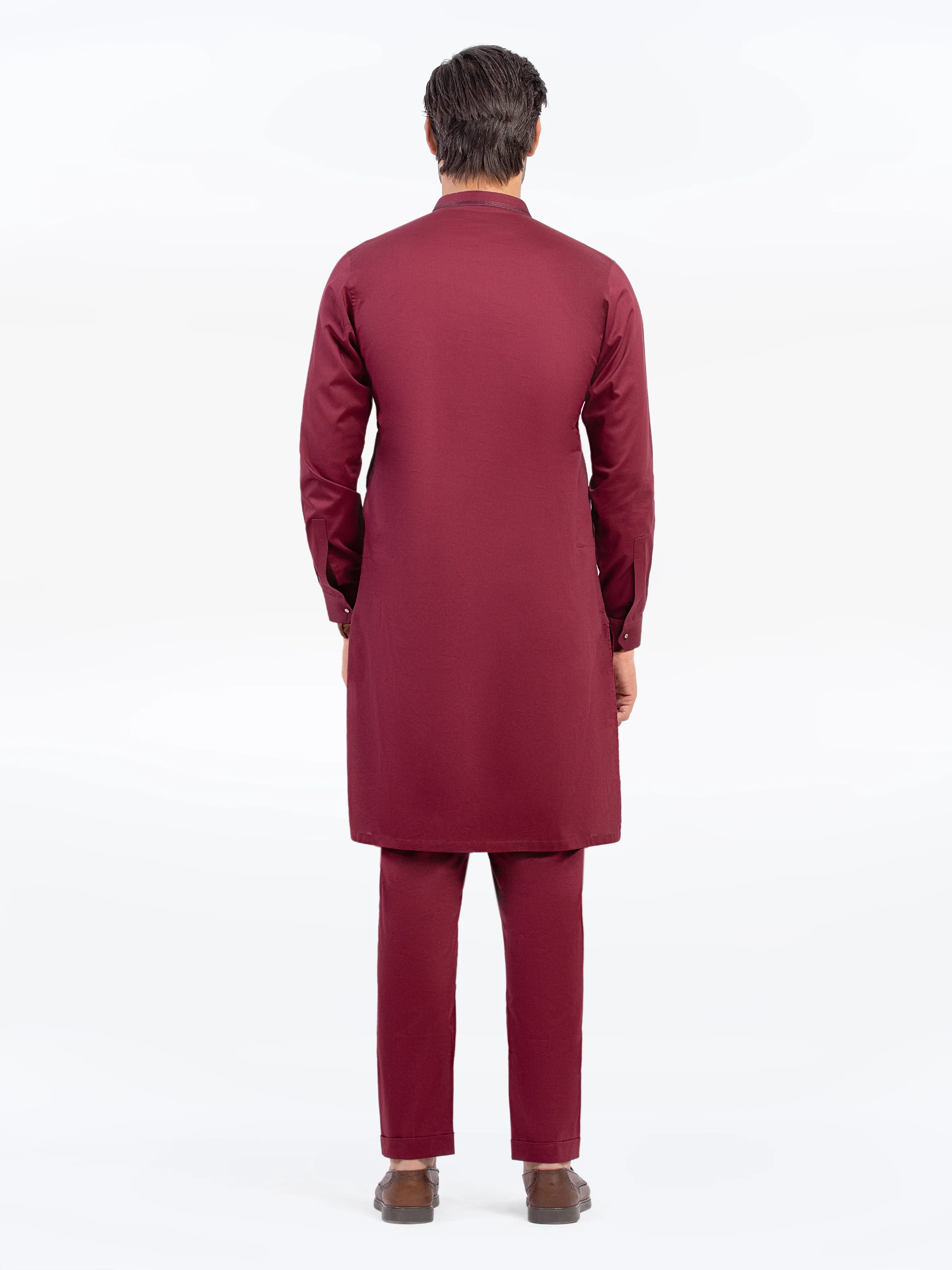 Men's Maroon Kurta Pajama - EMTKPT5-065 - Image 5