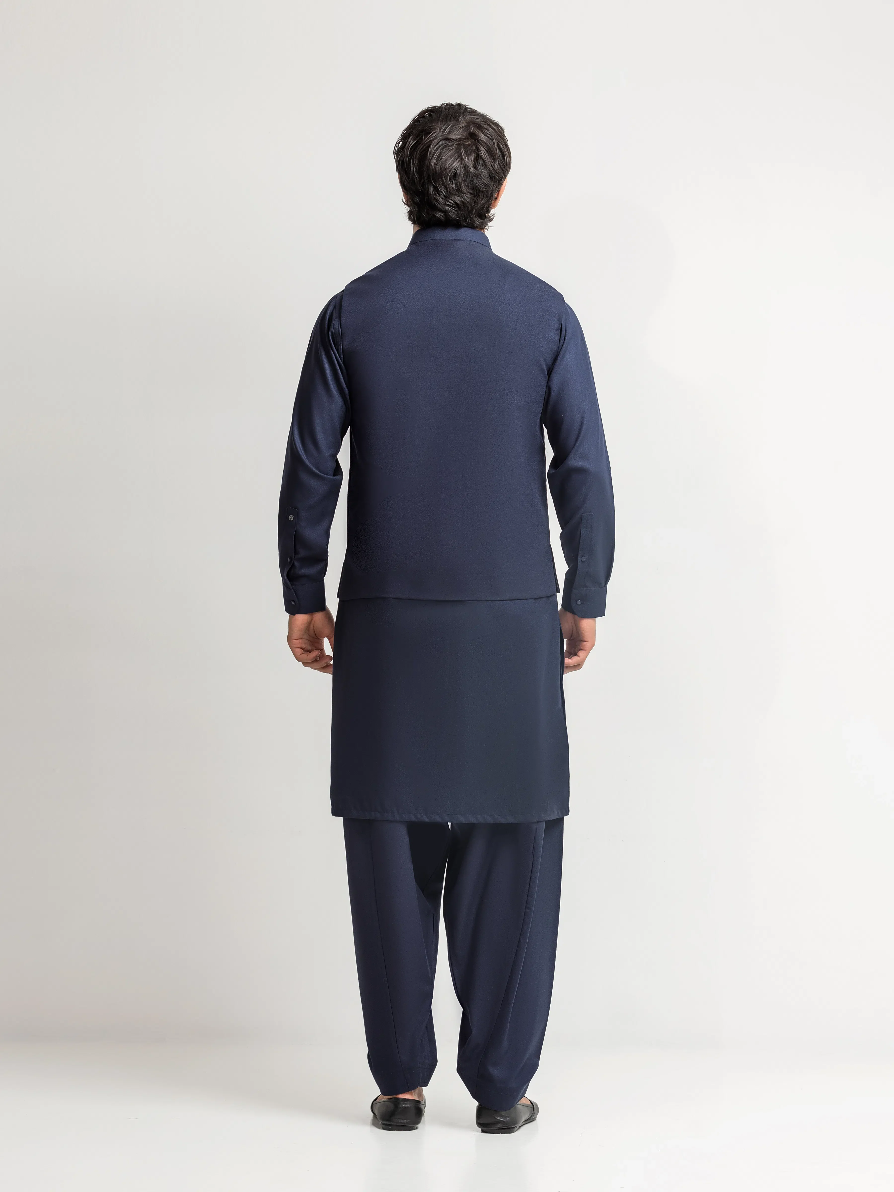 Men's Navy Blue Waist Coat Suit - ECMTWCS5-034 - Image 5