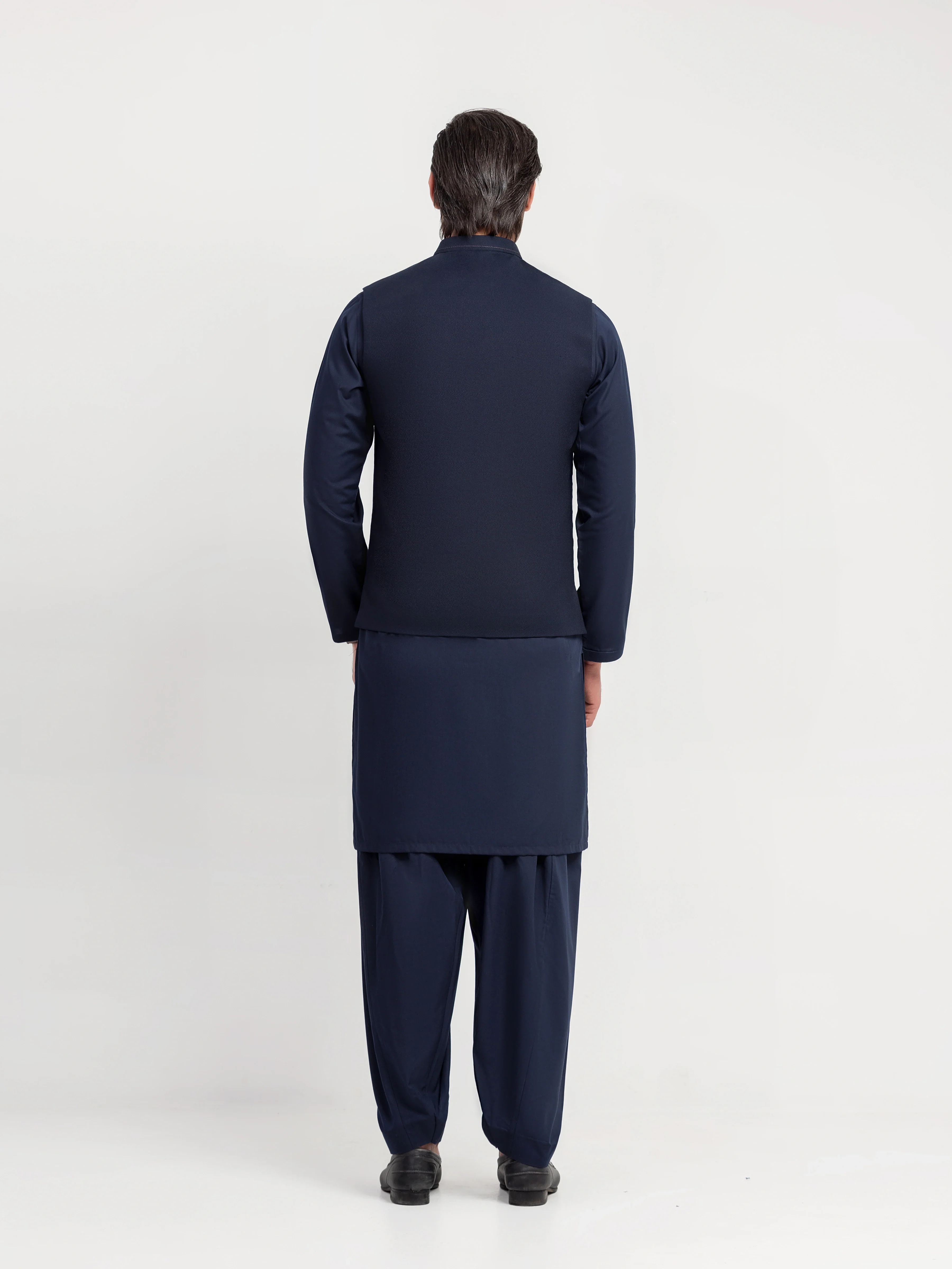 Men's Navy Blue Waist Coat Suit - ECMTWCS5-036 - Image 5