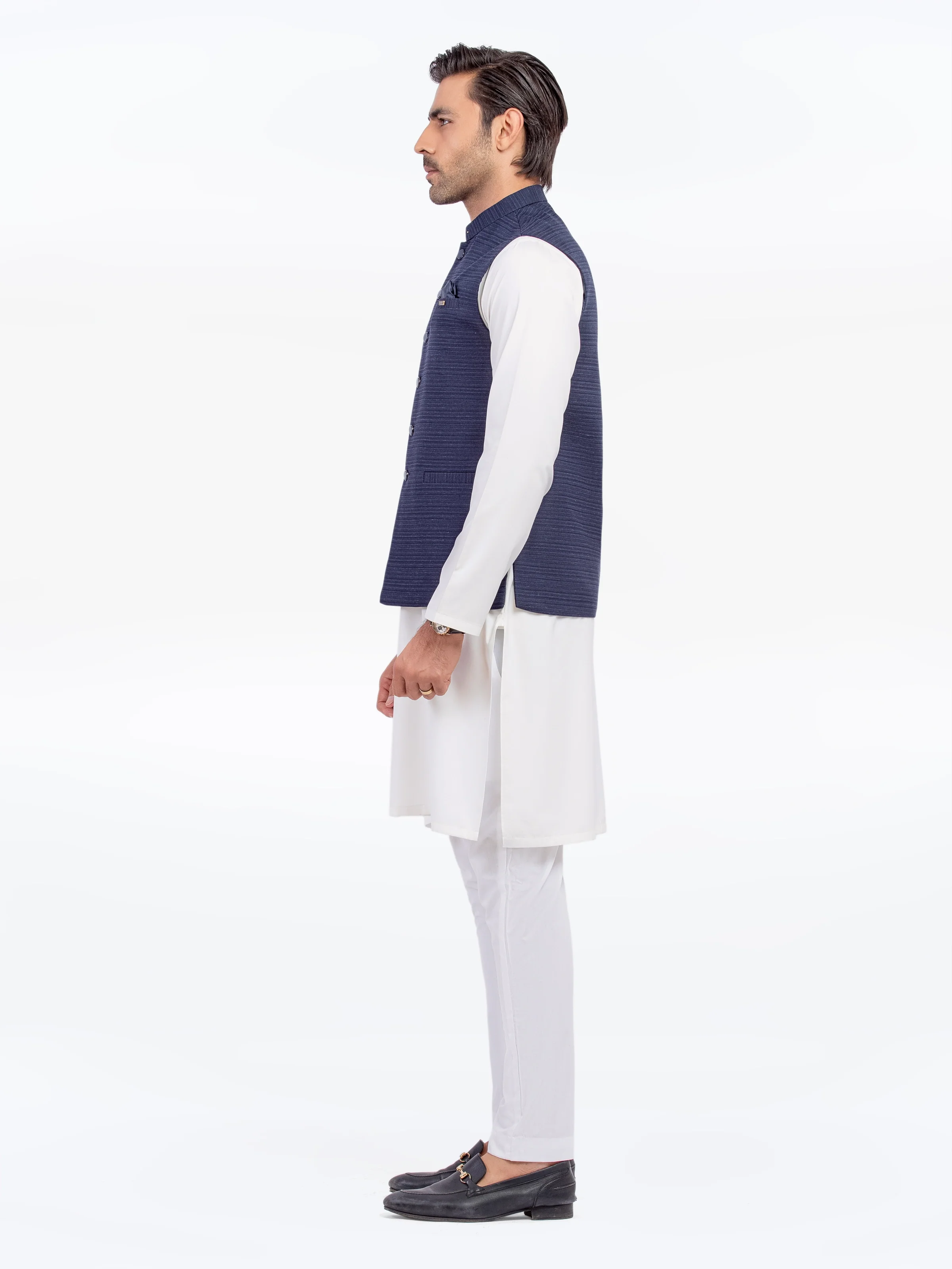 Men's Navy Waist Coat - EMTWC5-35958 - Image 4