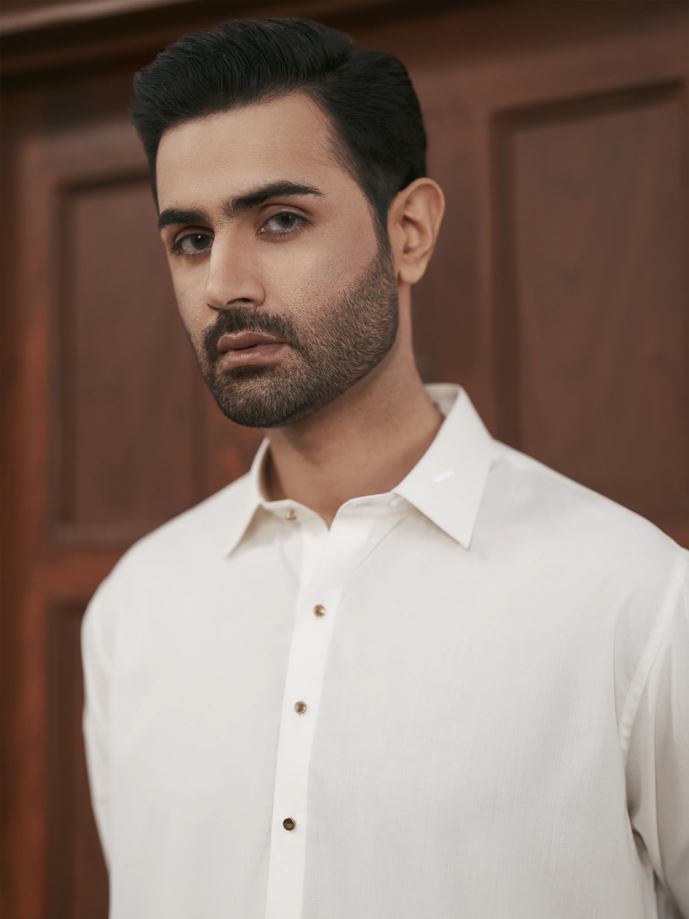 Men's Off White Shalwar Kameez - EMTKS5-41225 - Image 4