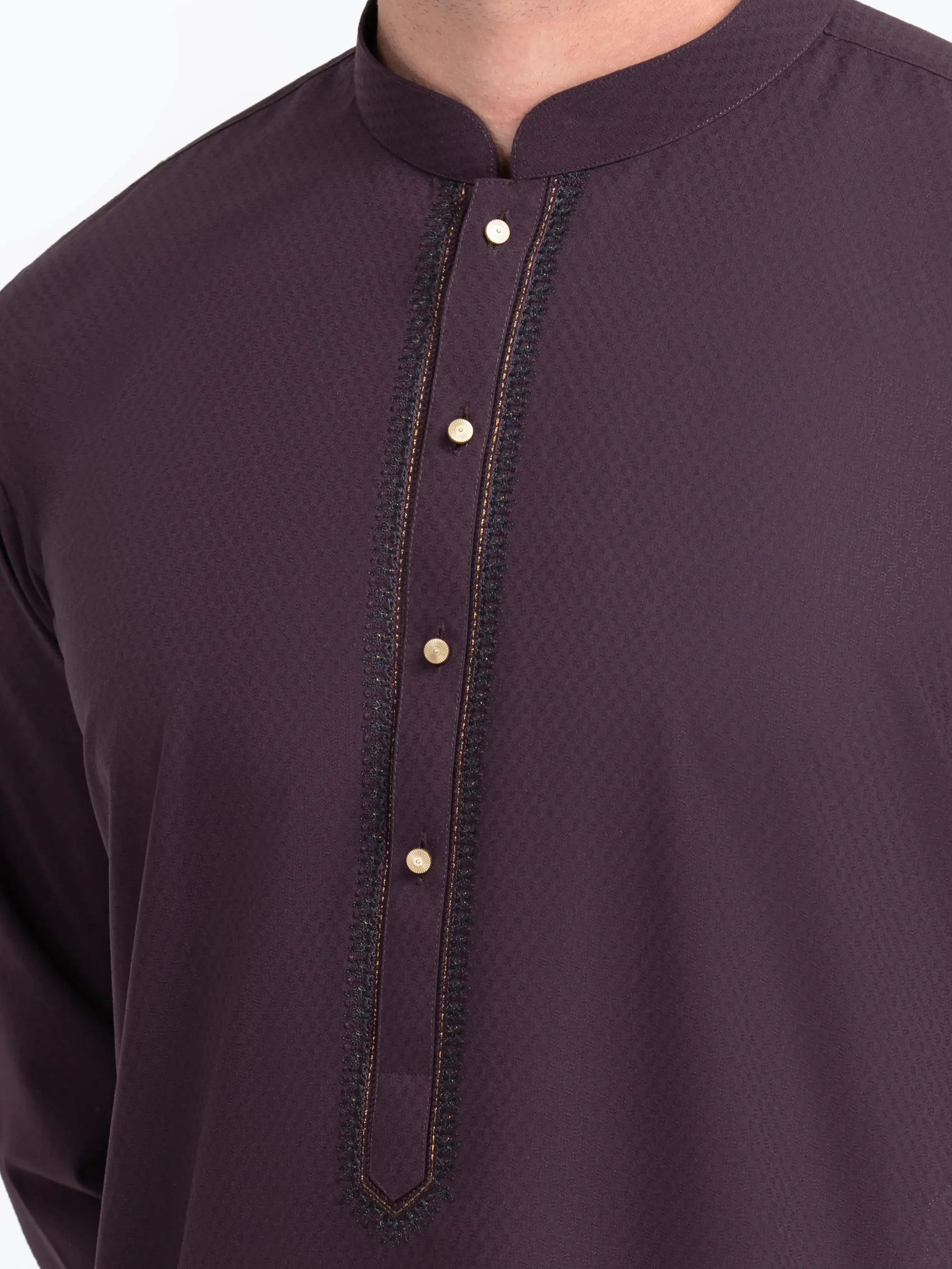 Men's Plum Kurta - EMTK5-99542 - Image 3