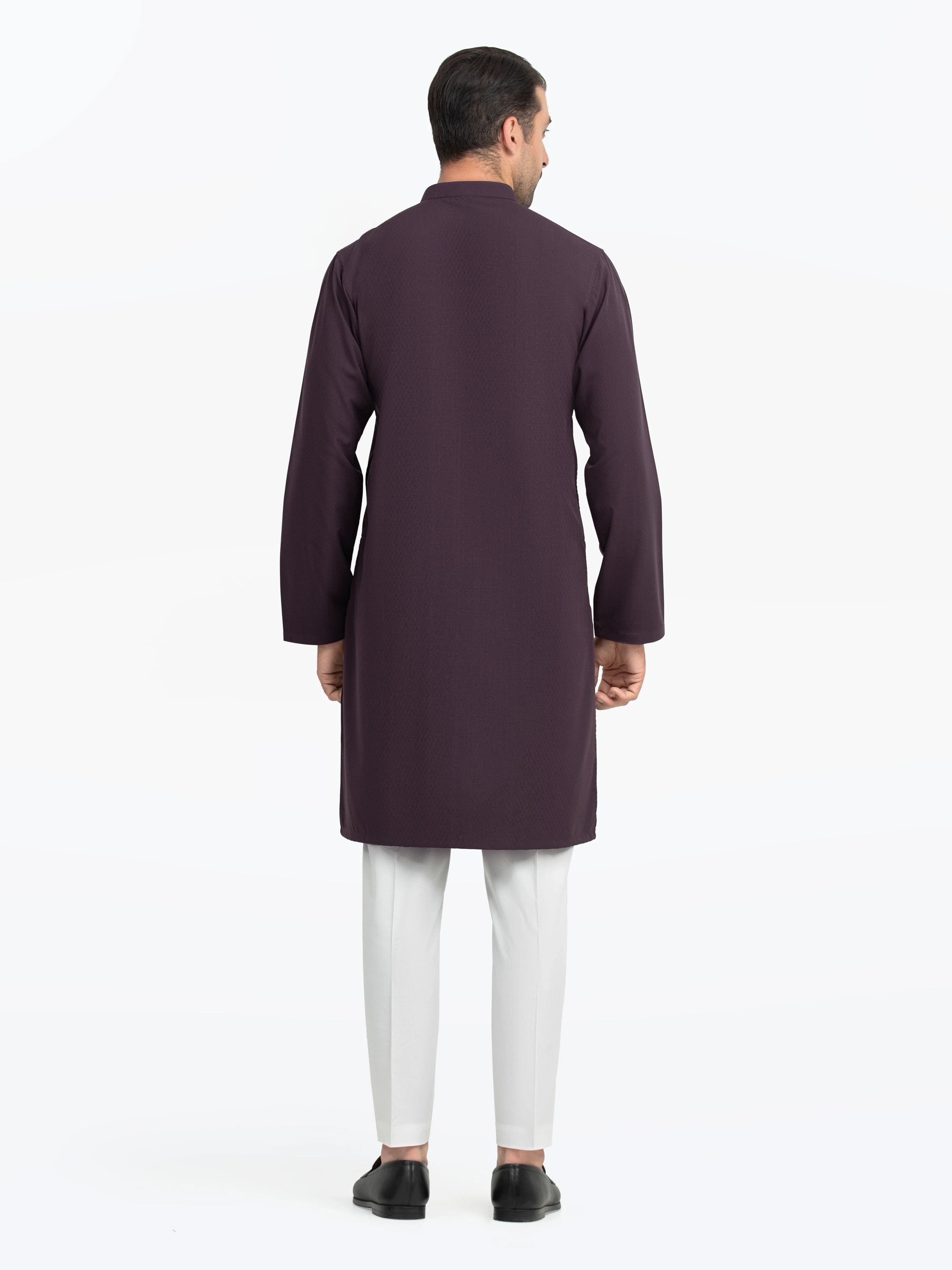 Men's Plum Kurta - EMTK5-99542 - Image 5