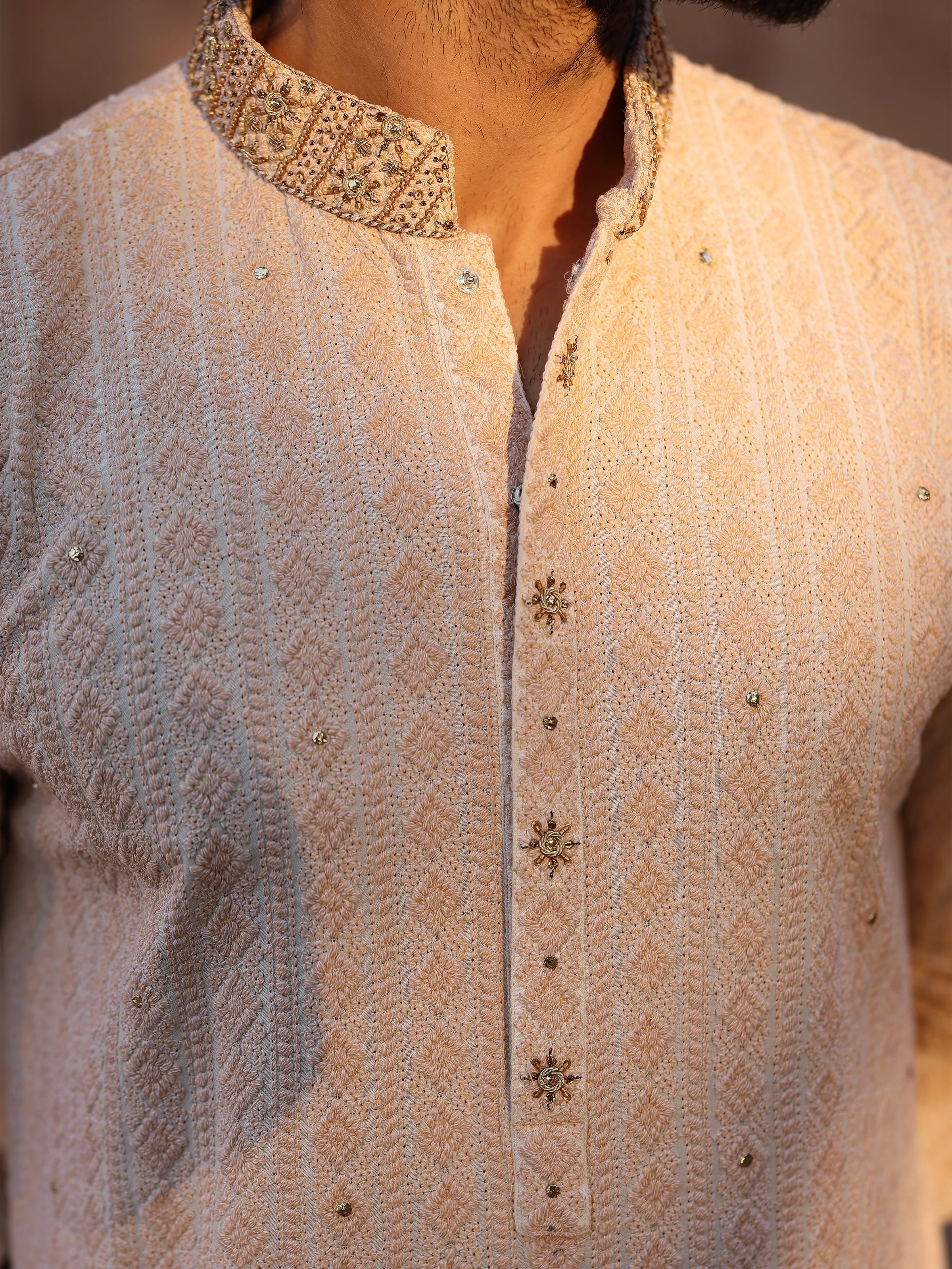 Men's White Kurta Pajama - ECMTKP5-014 - Image 3