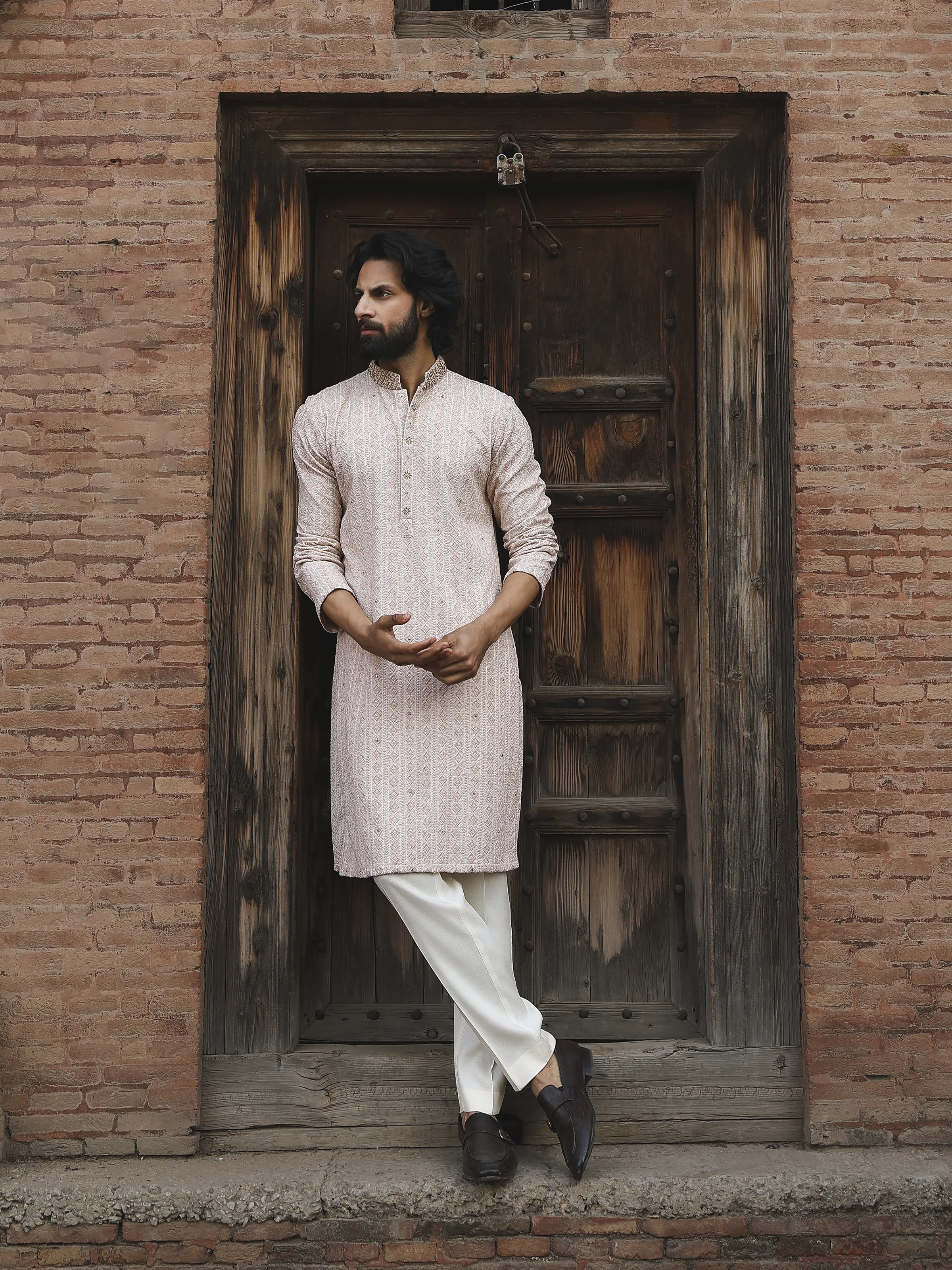 Men's White Kurta Pajama - ECMTKP5-014 - Image 5