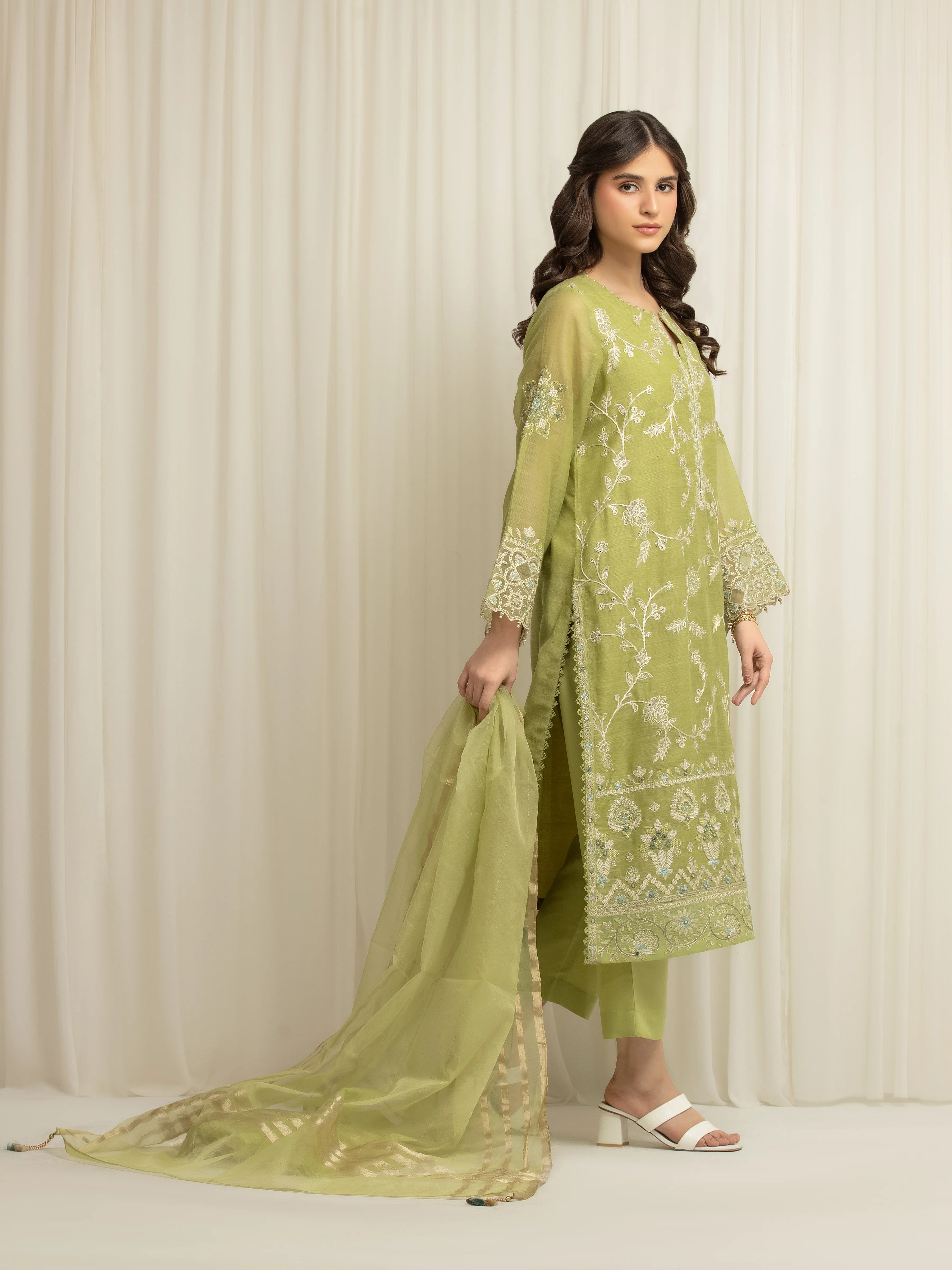 Pret Embroidered Chanderi Suit - EWTKED5-84108-3P - Image 5