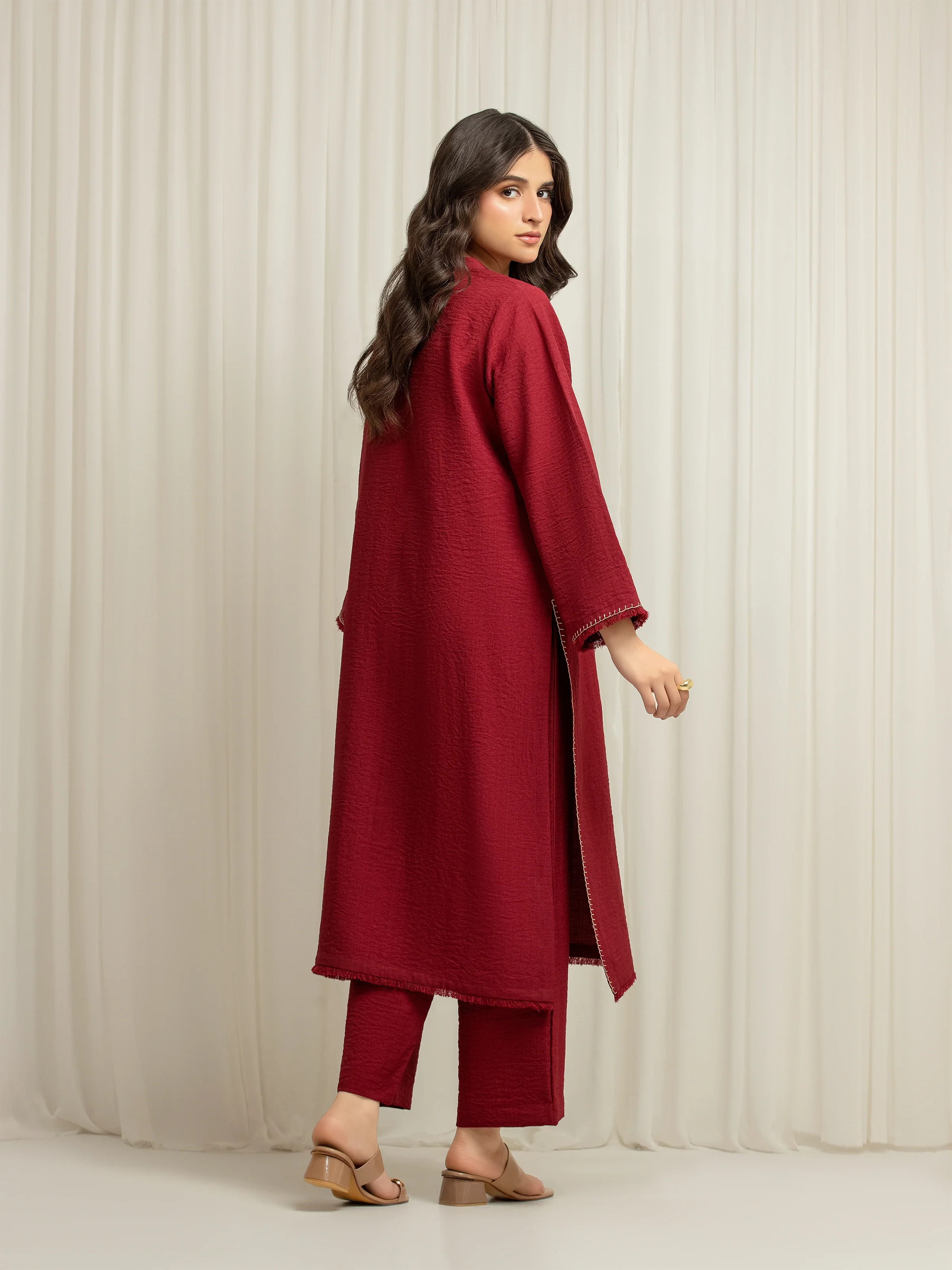 Pret Solid Georgette Shirt Trouser - EWTKS6-86164ST - Image 6
