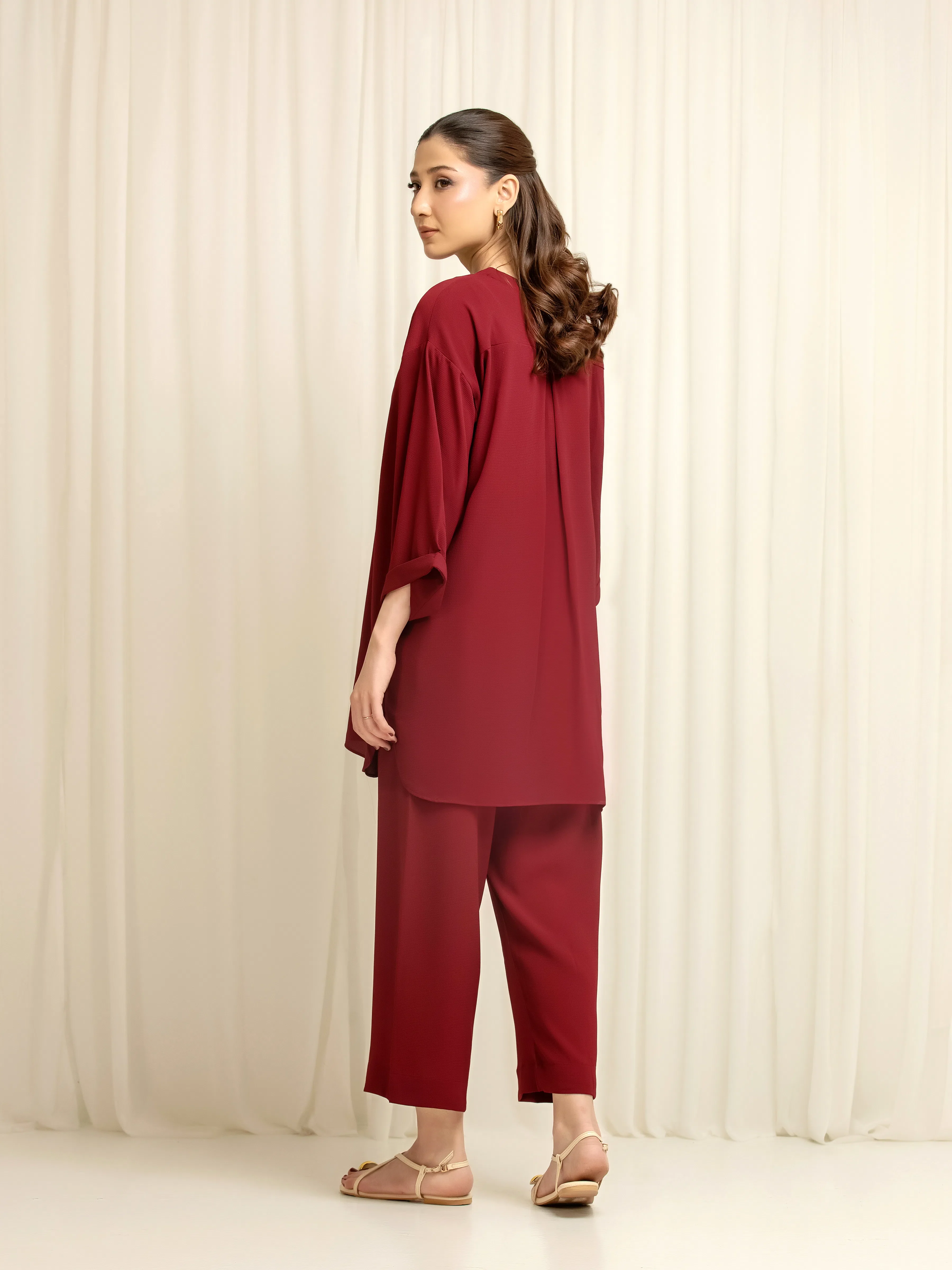 Pret Solid Crepe Chiffon Co-Ord Set - EWTKS6-86109ST - Image 6