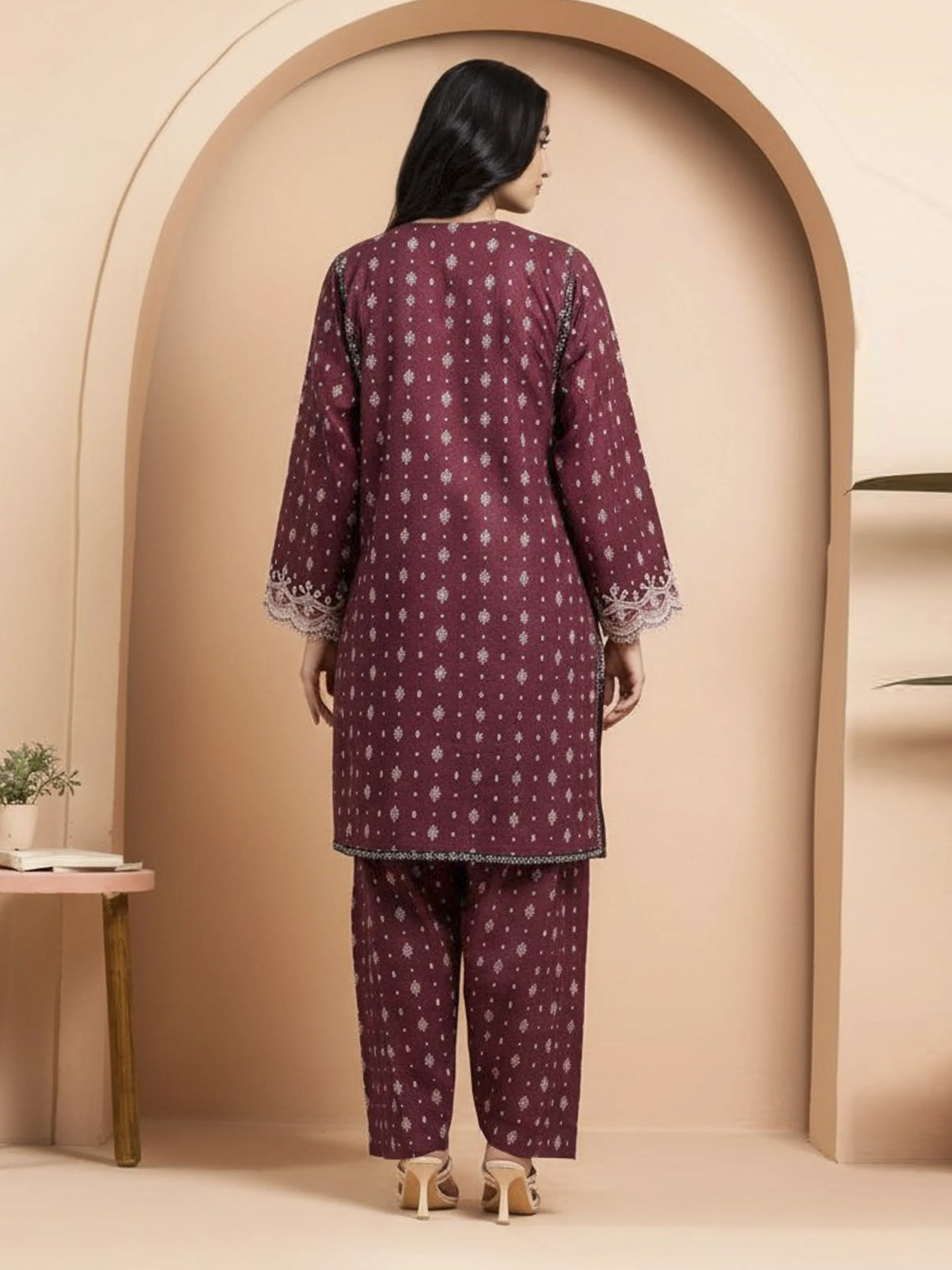 Unstitched Embroidered Marina Twill Shirt Trouser - EWU24V14-30188ST - Image 5