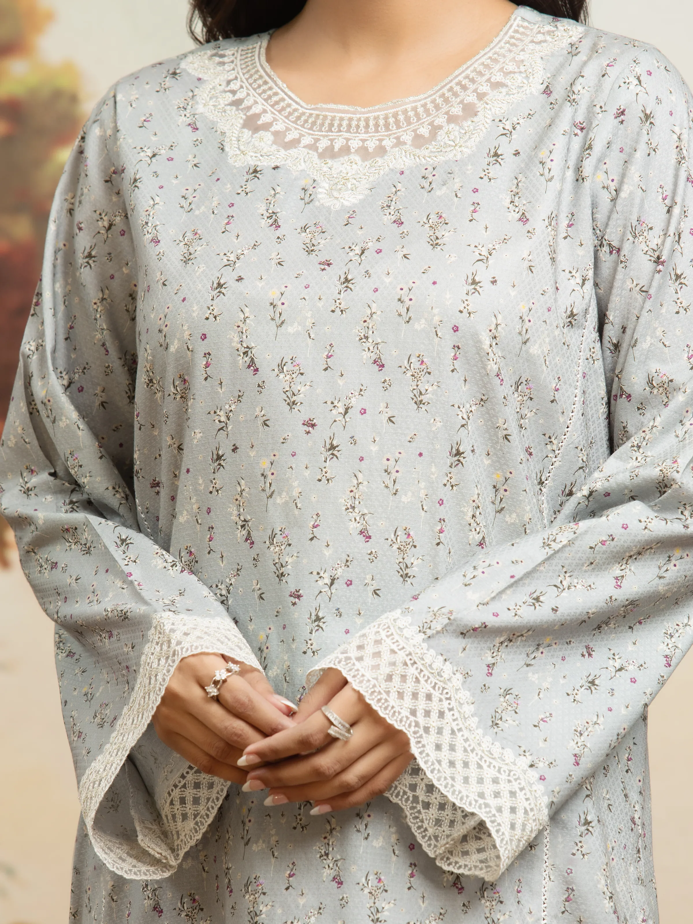 Unstitched Embroidered Dobby Suit - EWU25V7-30172A-3P - Image 4