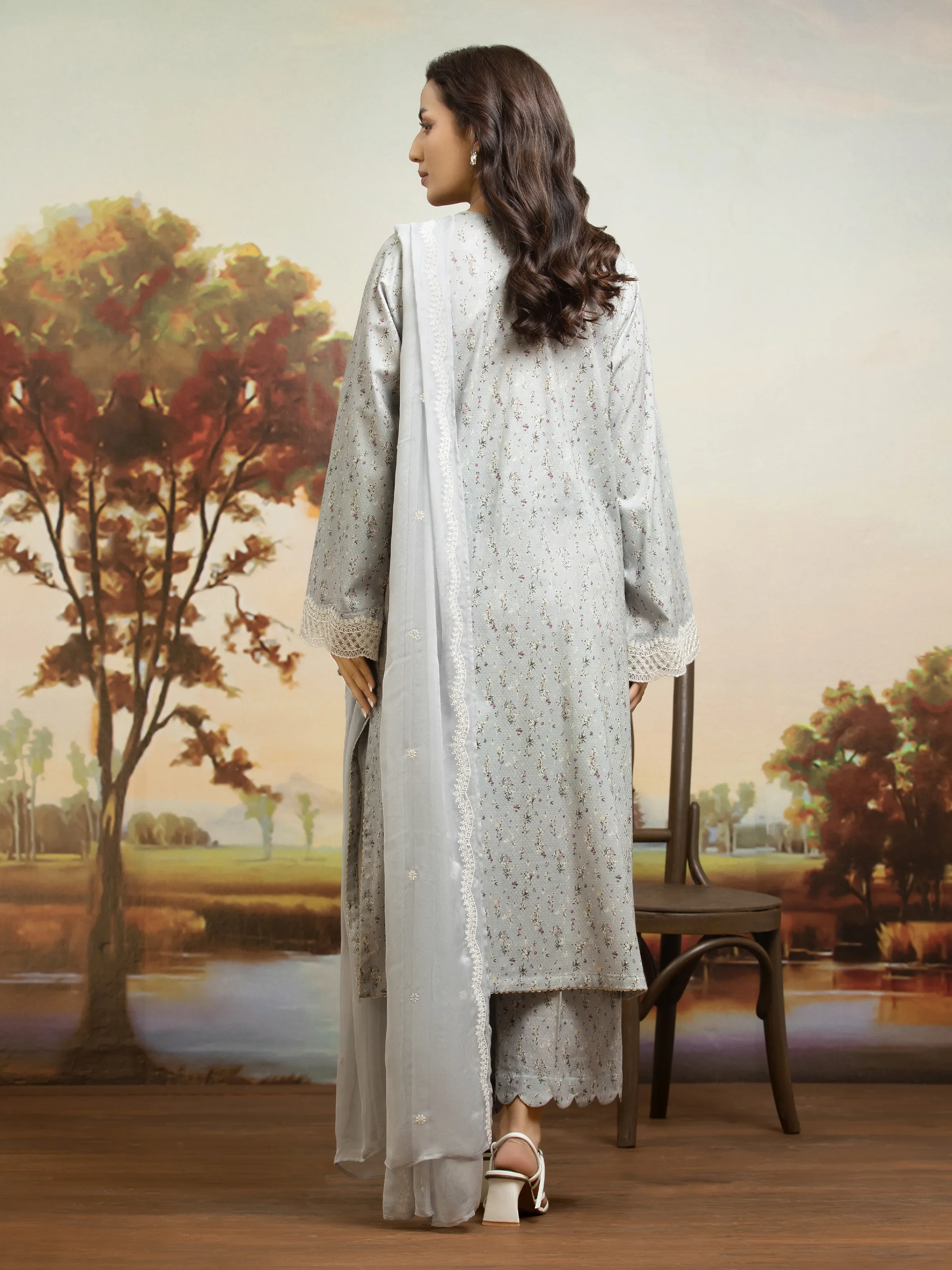 Unstitched Embroidered Dobby Suit - EWU25V7-30172A-3P - Image 5