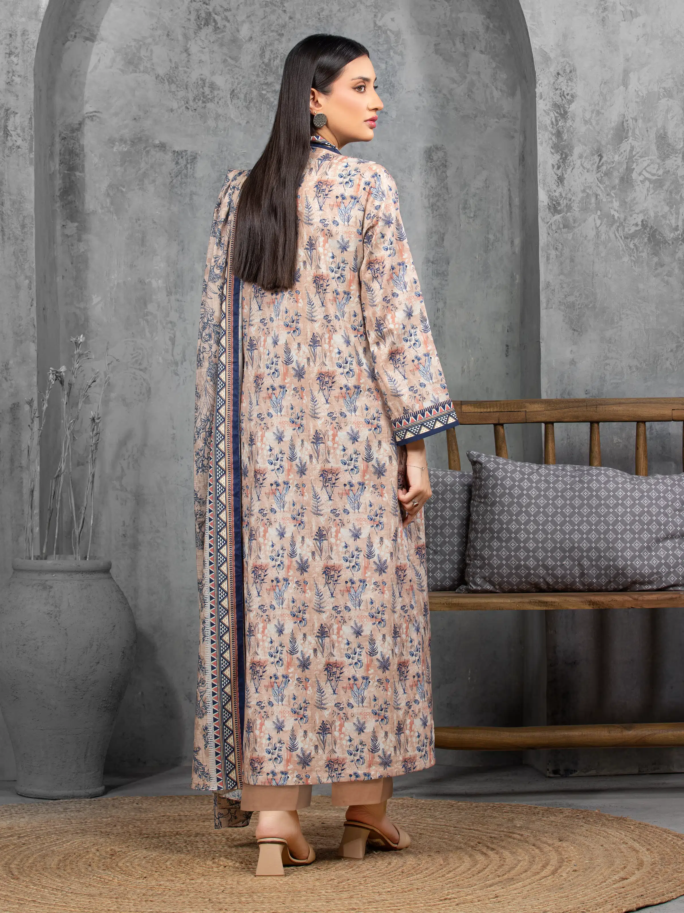 Unstitched Printed Cambric Suit - EWU5A2-35801-3P - Image 5