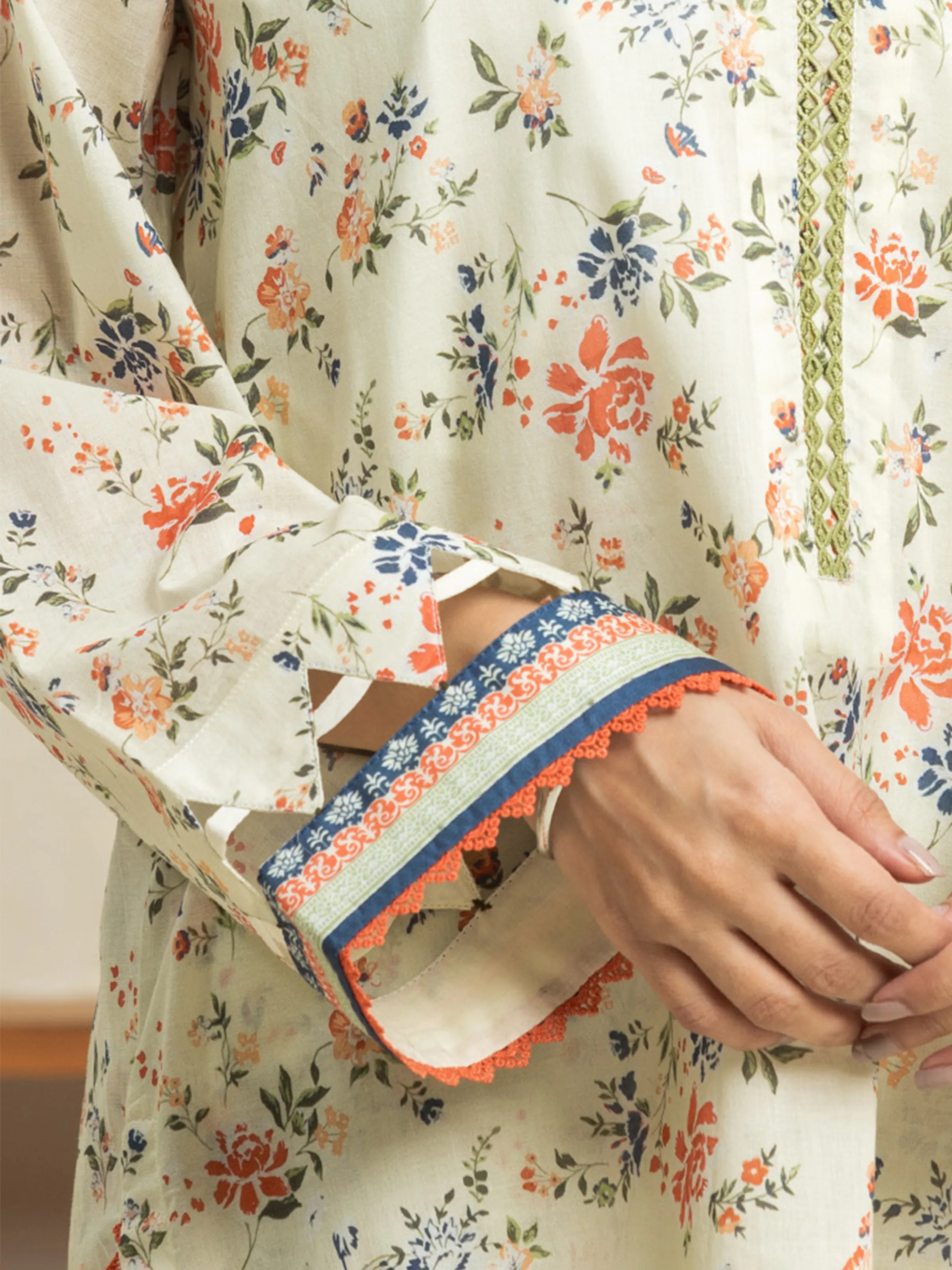 Unstitched Printed Lawn Shirt Trouser - EWU24A1-29243ST - Image 3