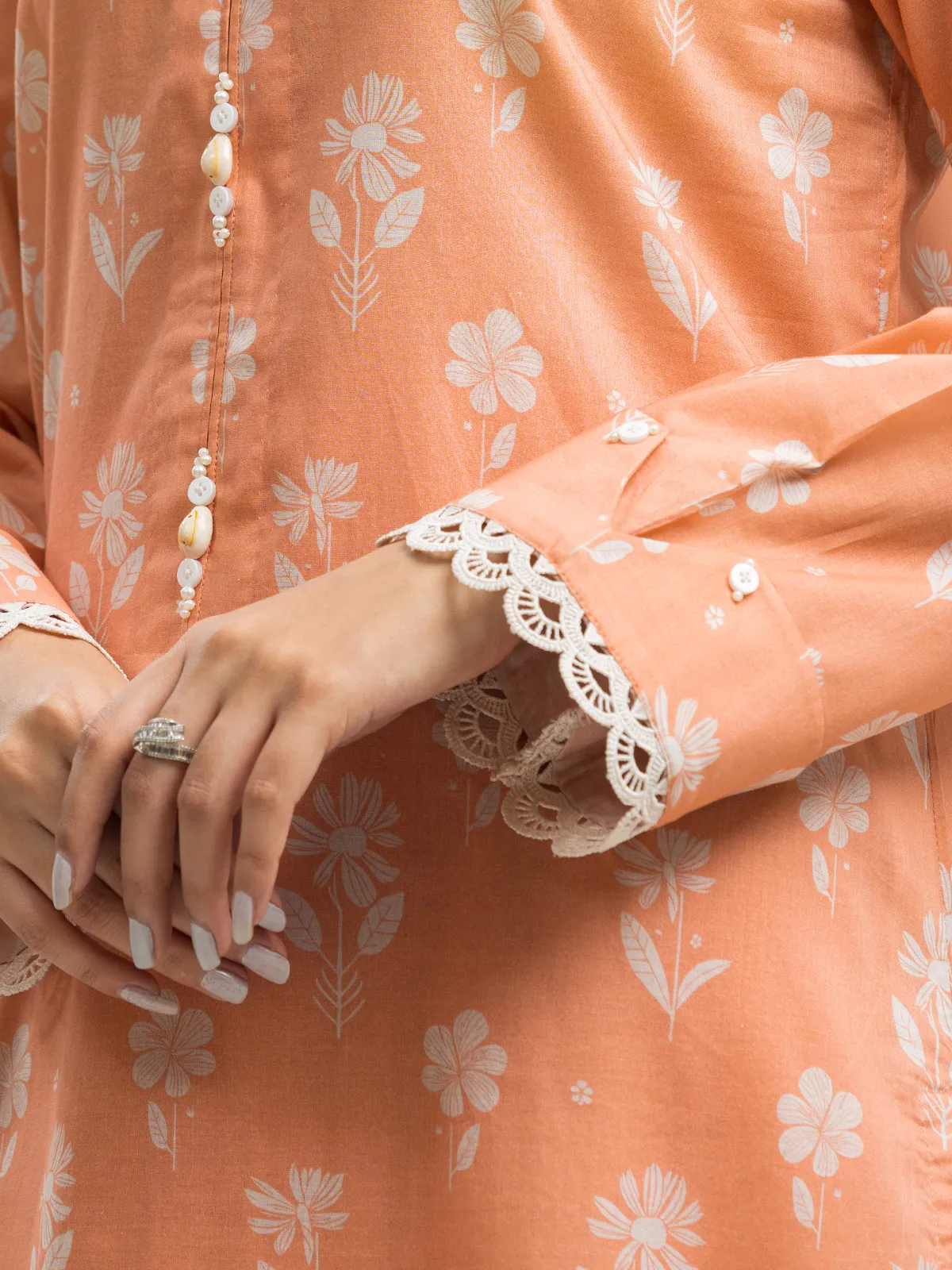 Unstitched Printed Lawn Shirt - EWU24A1-29089S - Image 3