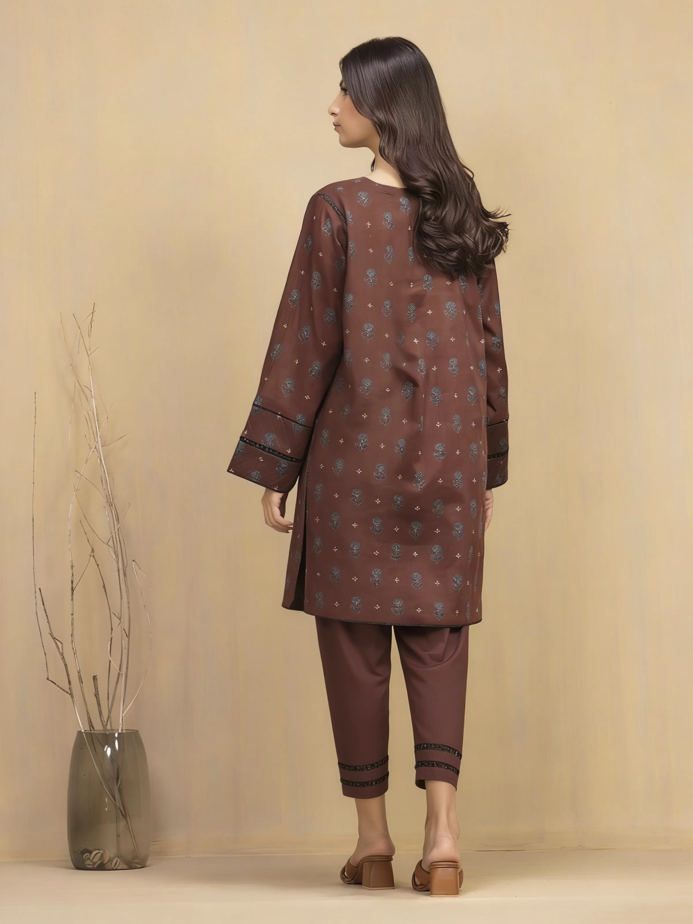 Unstitched Printed Khaddar Shirt Trouser - EWU5M3-020ST - Image 4