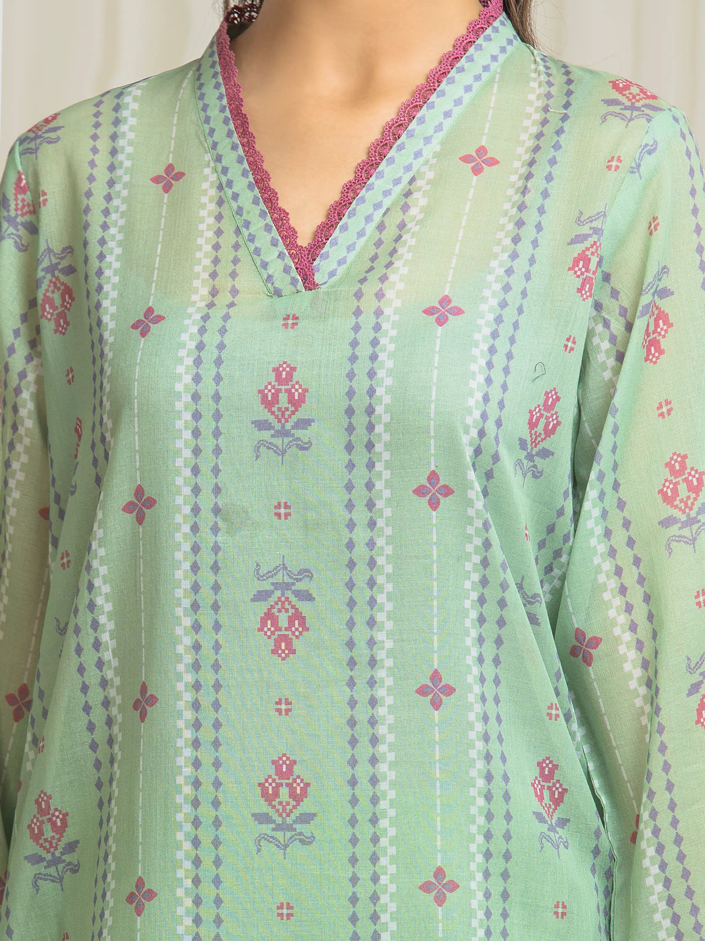 Unstitched Printed Lawn Suit - EWU6A1-36576-3P - Image 3