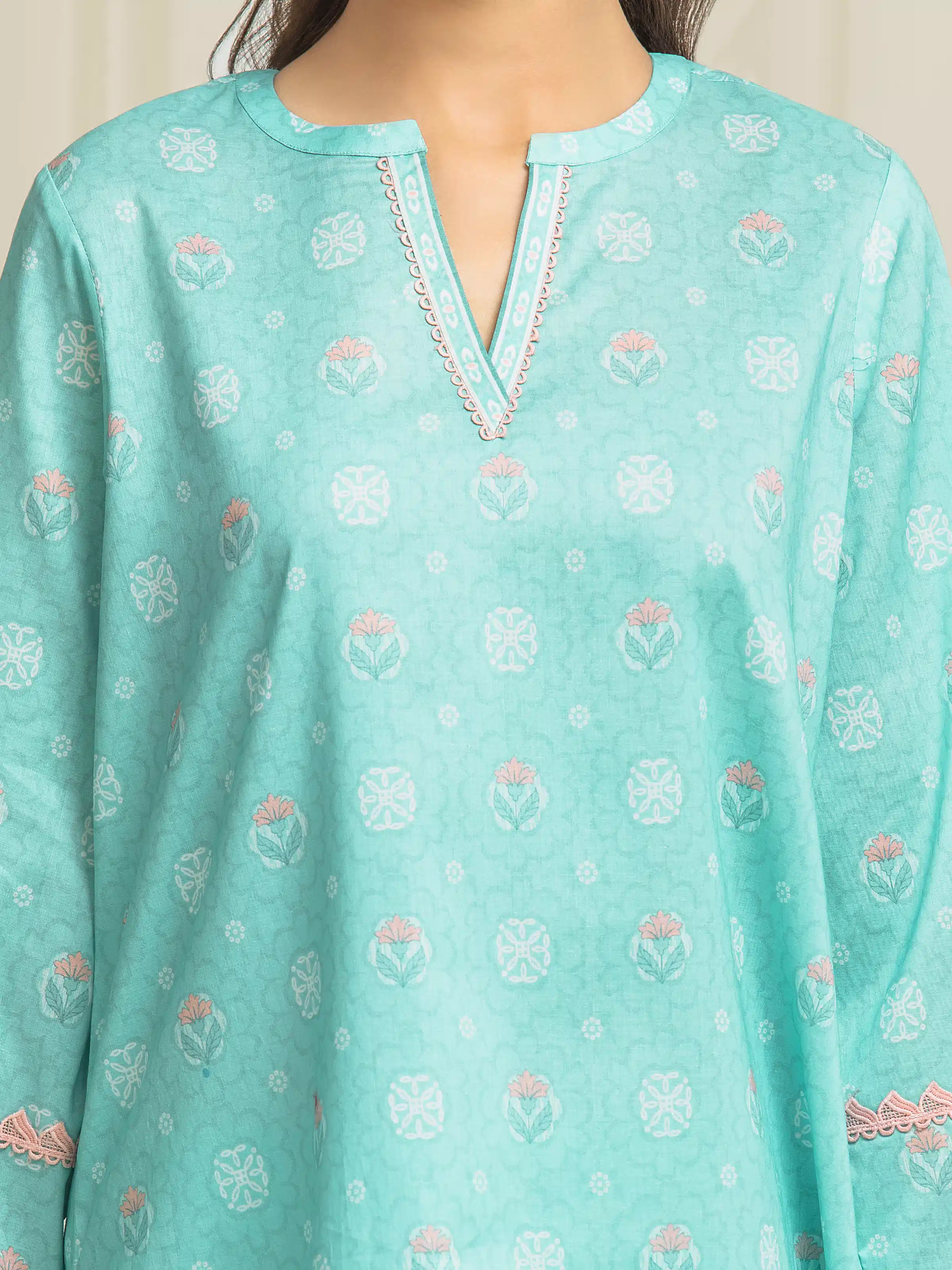 Unstitched Printed Lawn Suit - EWU6A1-36577-3P - Image 3