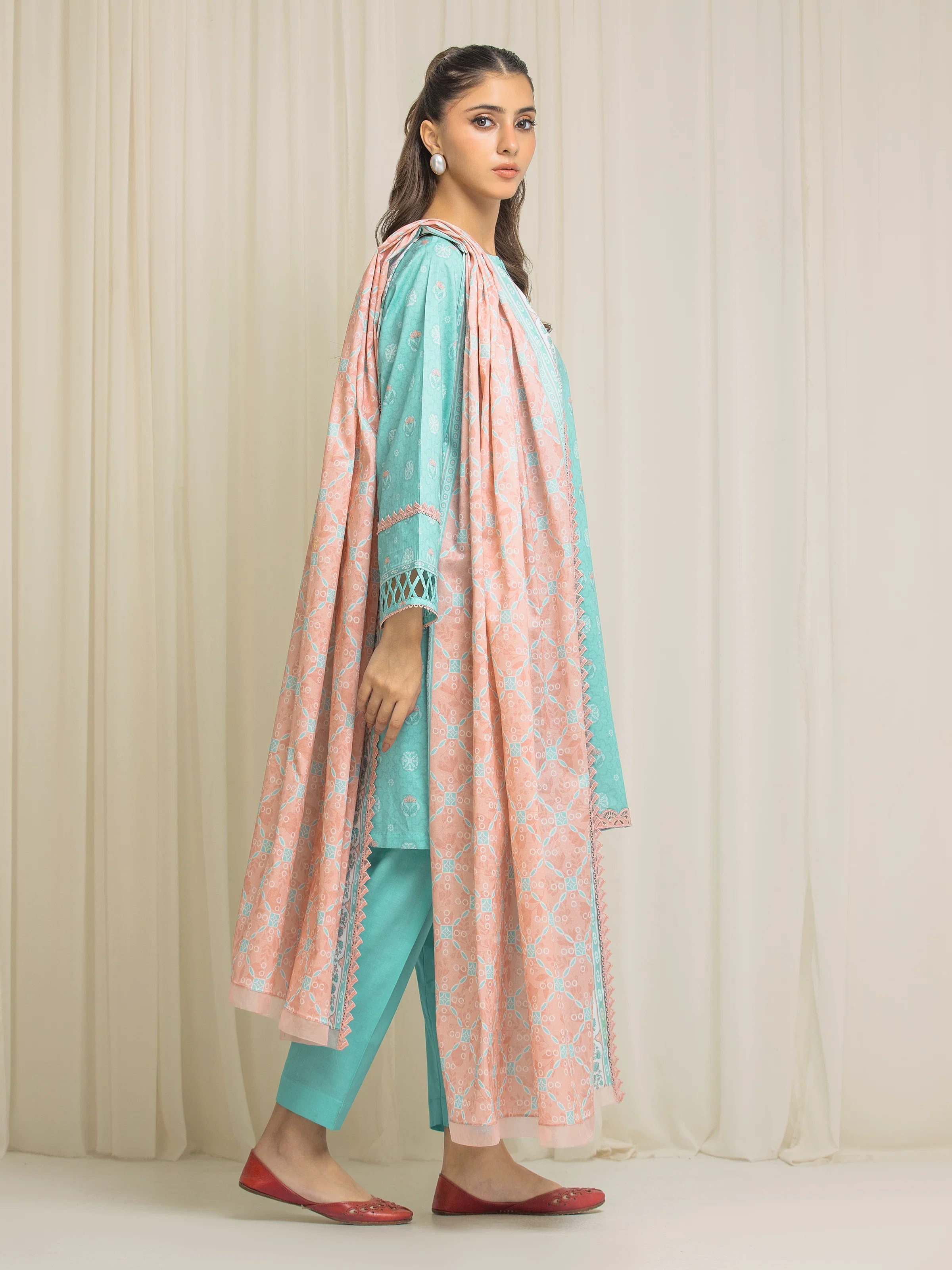 Unstitched Printed Lawn Suit - EWU6A1-36577-3P - Image 5