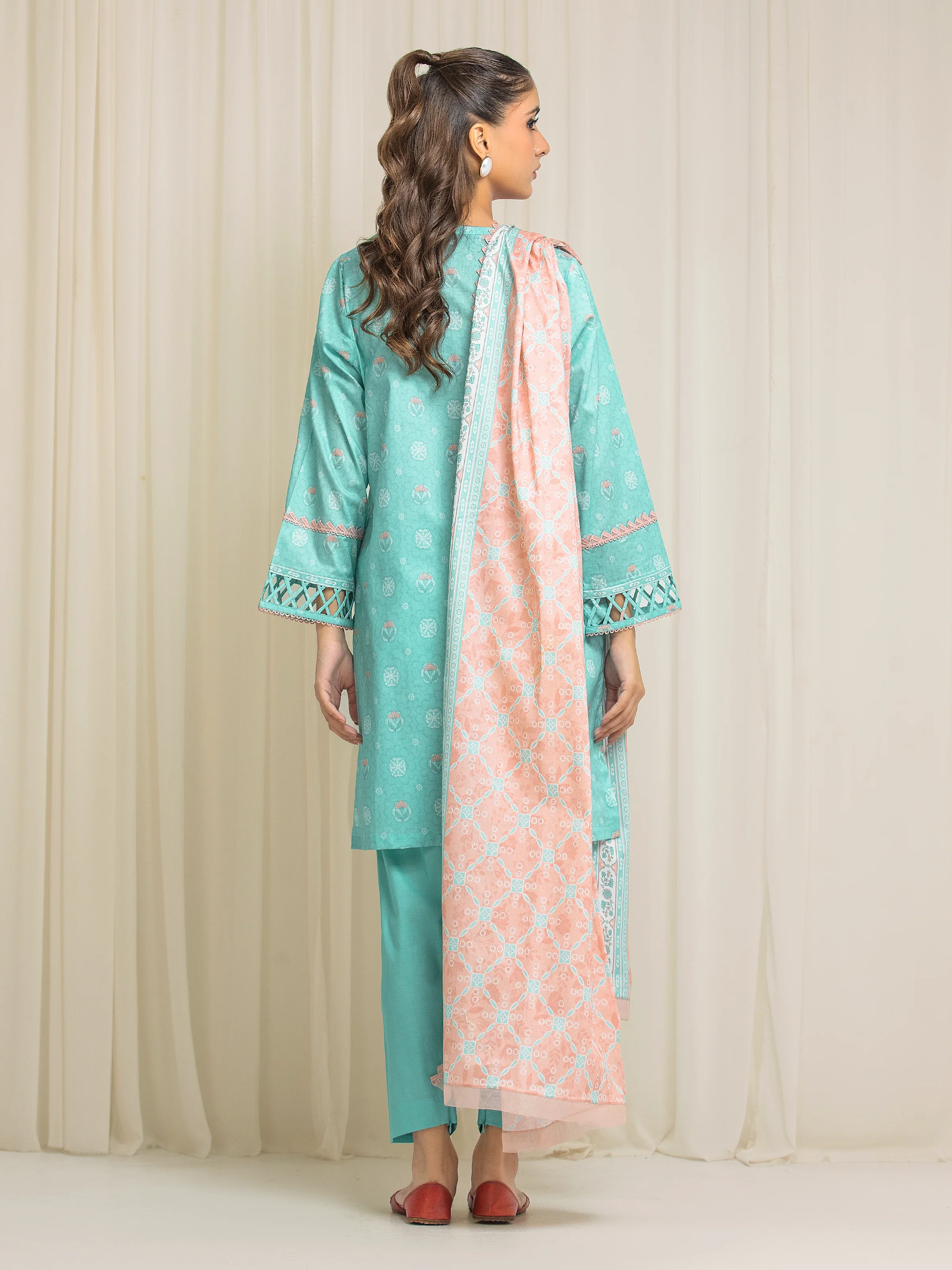 Unstitched Printed Lawn Suit - EWU6A1-36577-3P - Image 6
