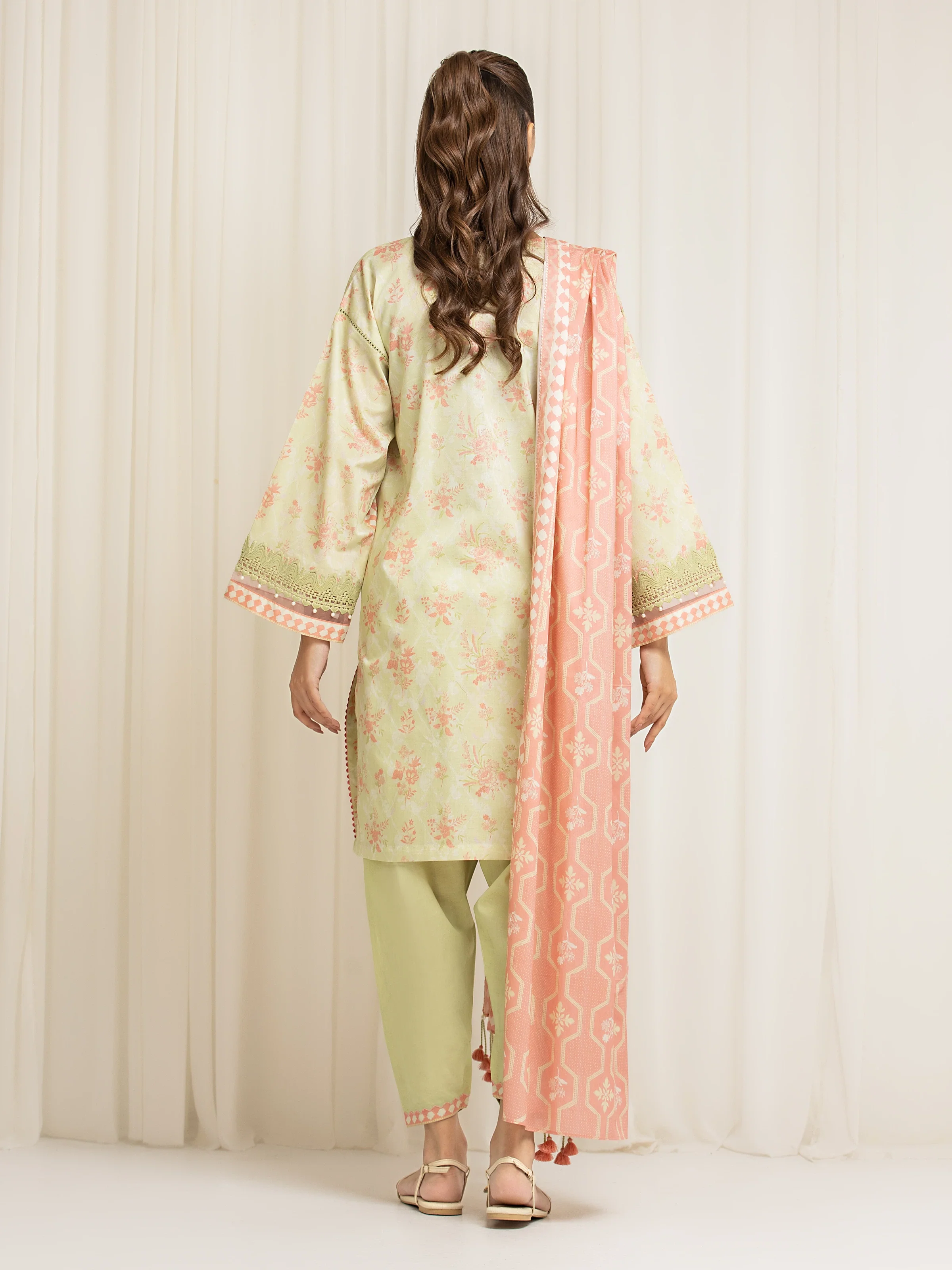 Unstitched Printed Lawn Suit - EWU6A1-36583-3P - Image 6
